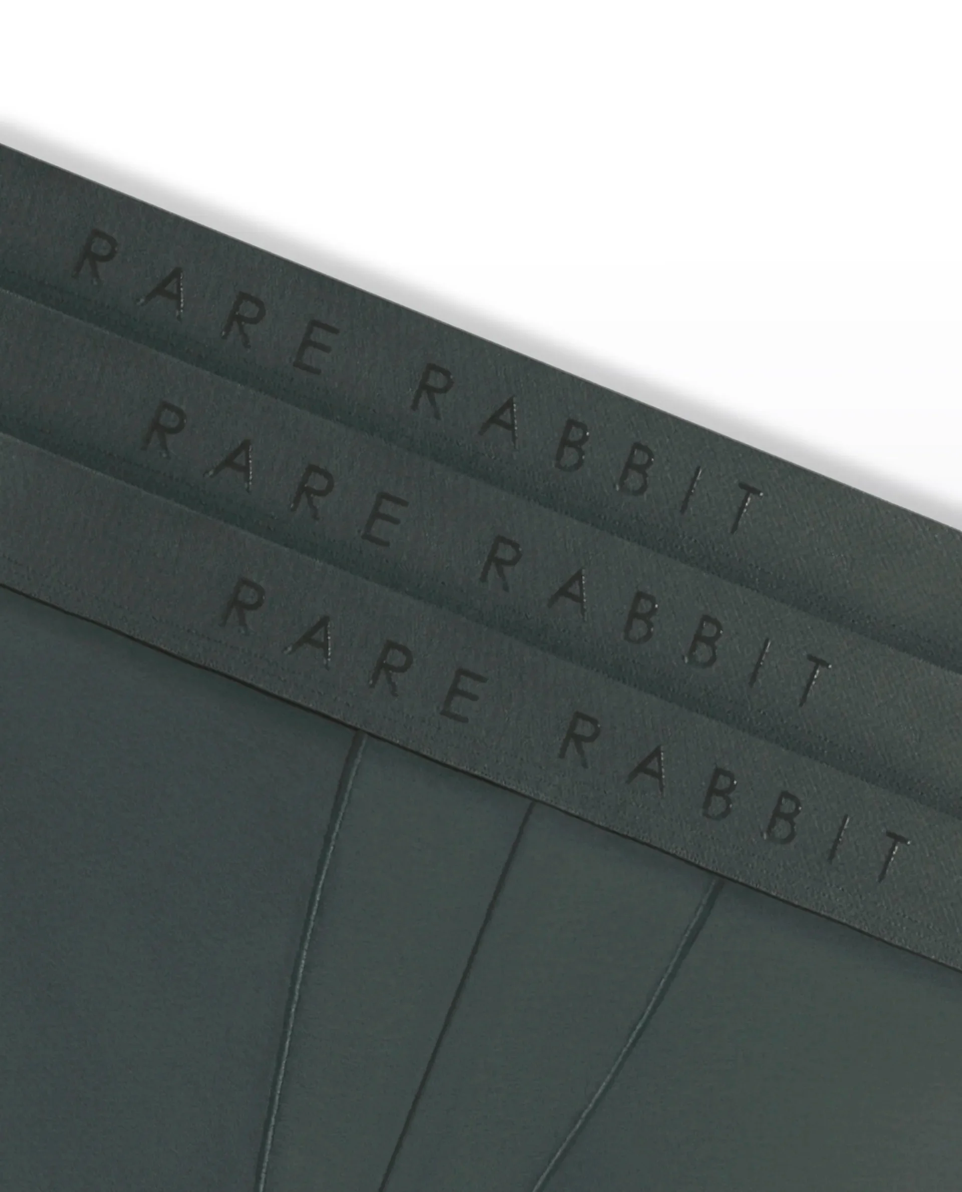 Rare Rabbit Men Now Olive Soft Cotton Stretch Trunks (Pack Of 3) - Image 2