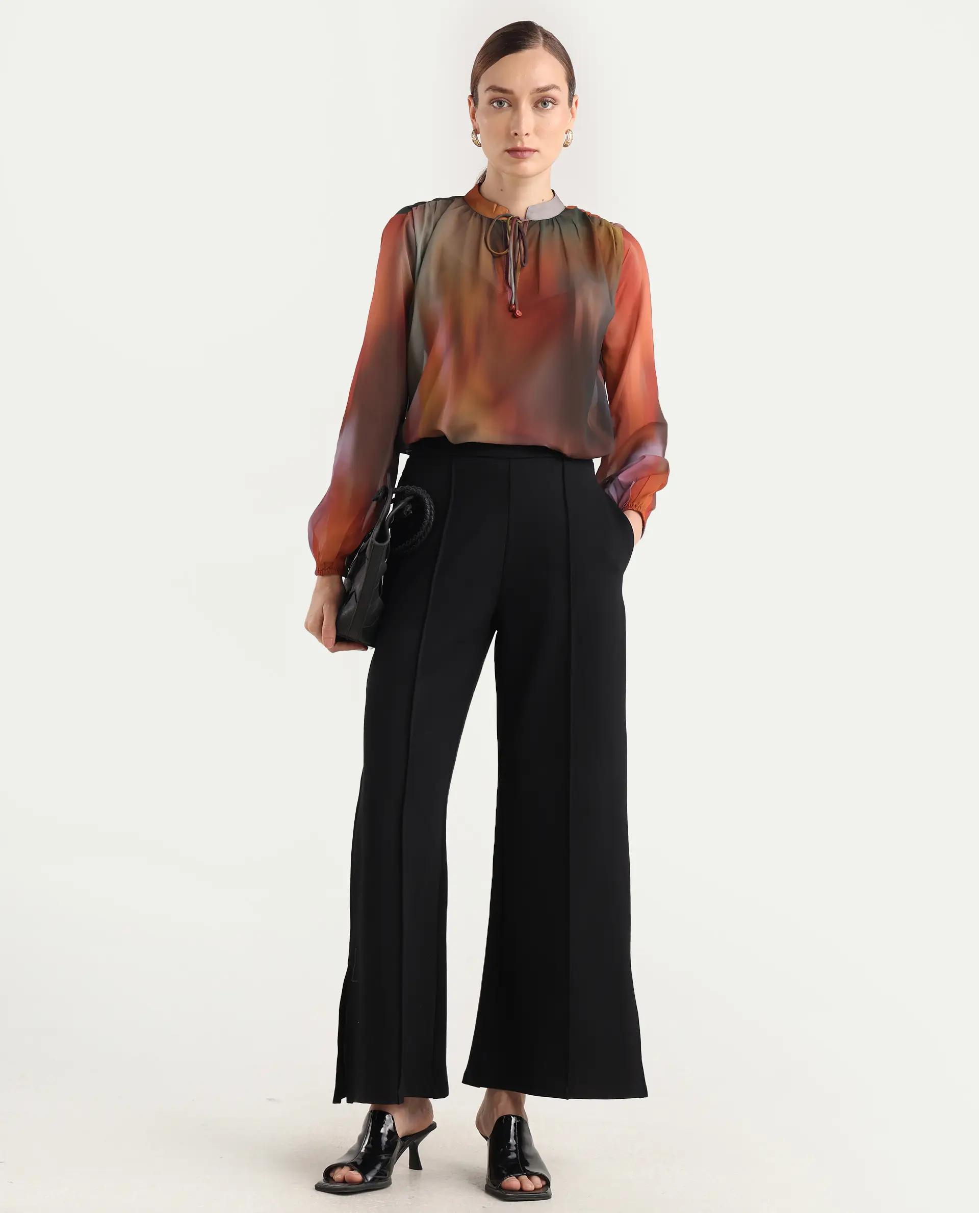 Rareism Women Nucos Multi Round Neck Pull On Closure Relaxed Fit Printed Top - Image 2