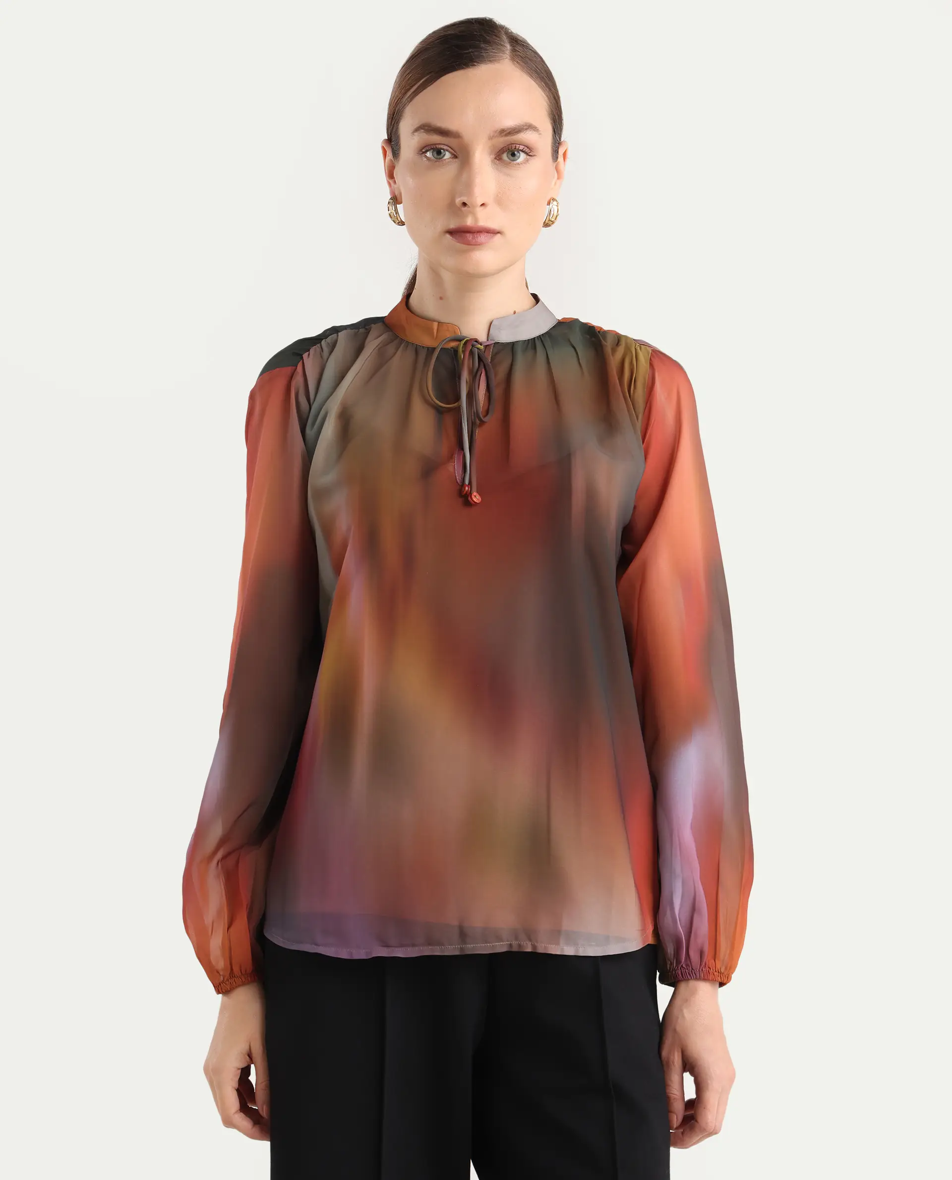 Rareism Women Nucos Multi Round Neck Pull On Closure Relaxed Fit Printed Top - Image 3