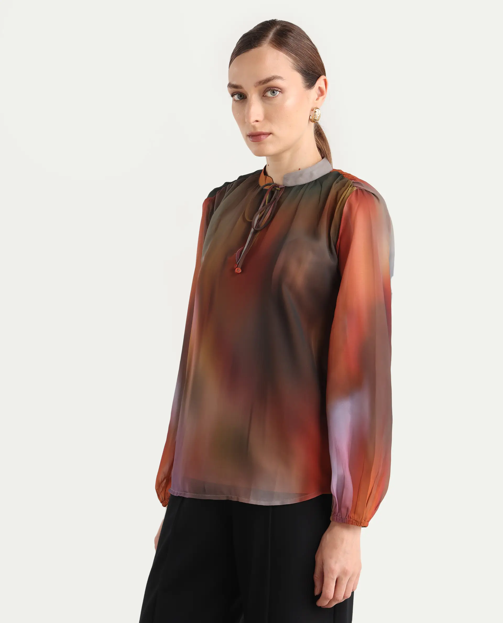 Rareism Women Nucos Multi Round Neck Pull On Closure Relaxed Fit Printed Top - Image 6