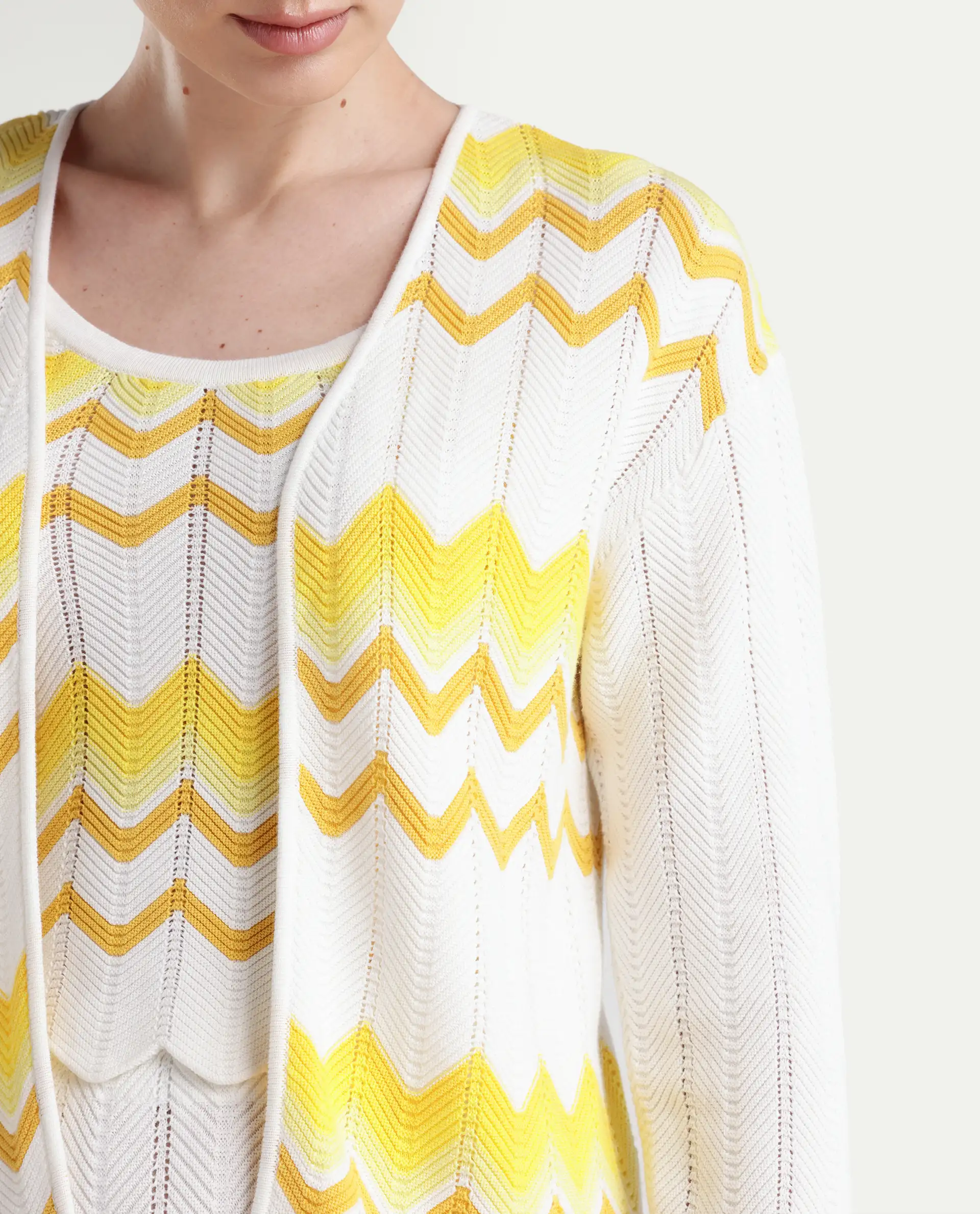 Rareism Women's Nupstir-S Yellow Cotton Collarless Plain Relaxed Fit Shrug - Image 4