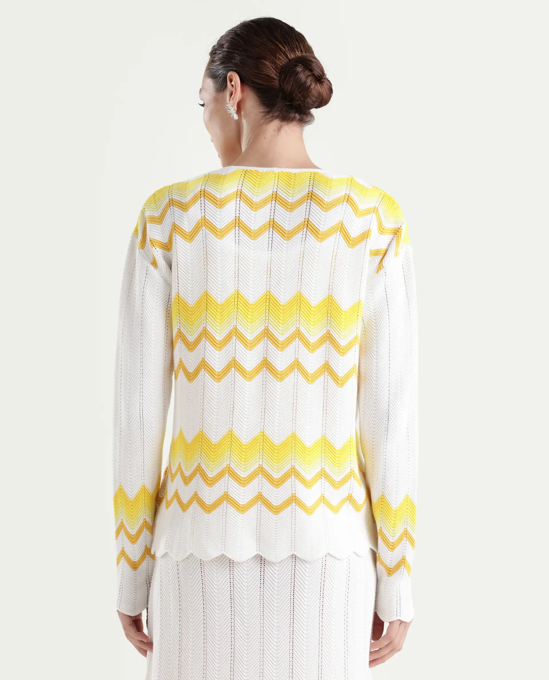 Rareism Women's Nupstir-S Yellow Cotton Collarless Plain Relaxed Fit Shrug - Image 7