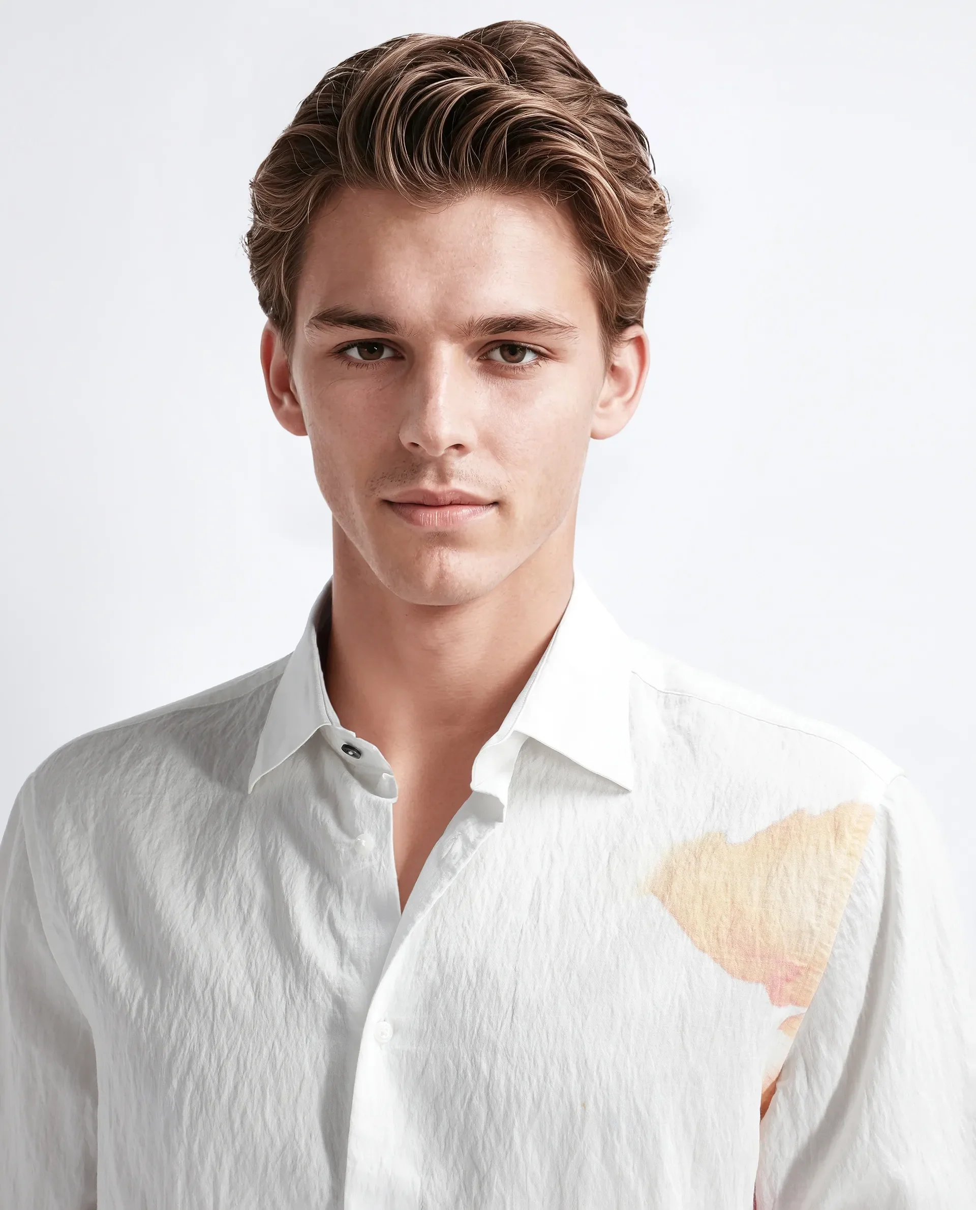 Rare Rabbit Men's Nura White Viscose Floral Print Regular Fit Full Sleeve Collared Shirt - Image 5