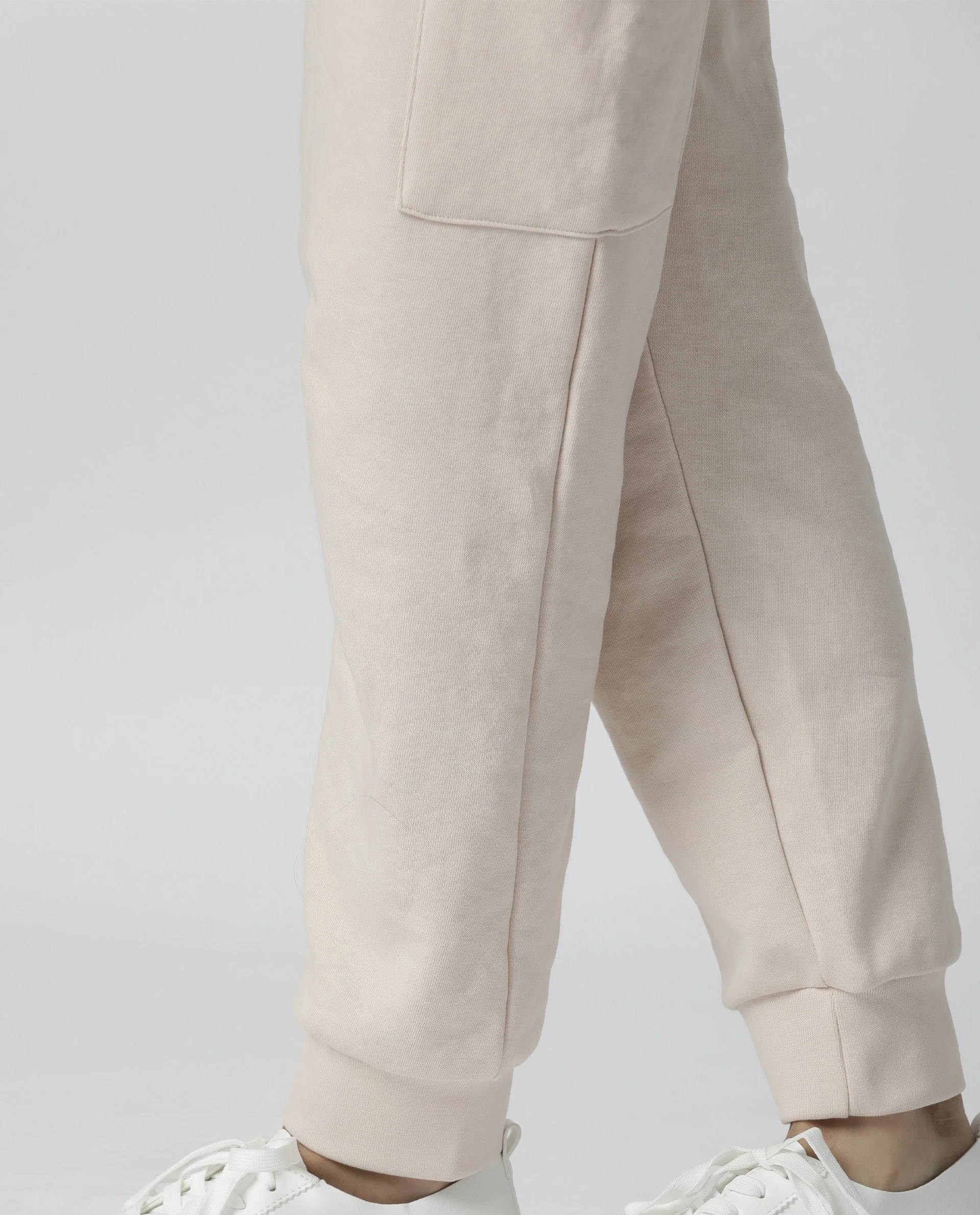Rareism Women's Nush Beige Cotton Blend Plain Ankle Length Tailored Track Pant - Image 2