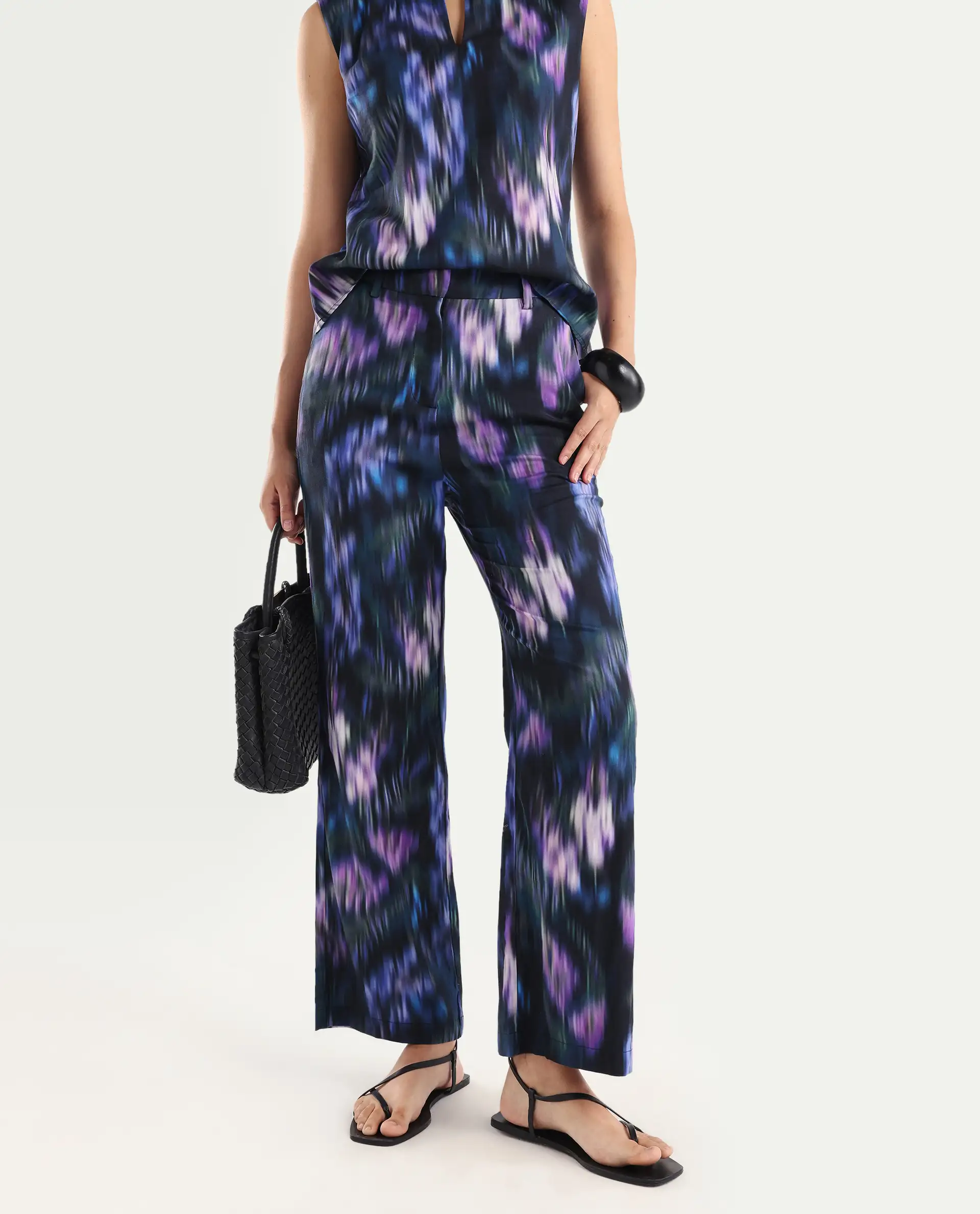 Rareism Women's Nushi B Navy Cotton Straight Fit Trouser - Image 2