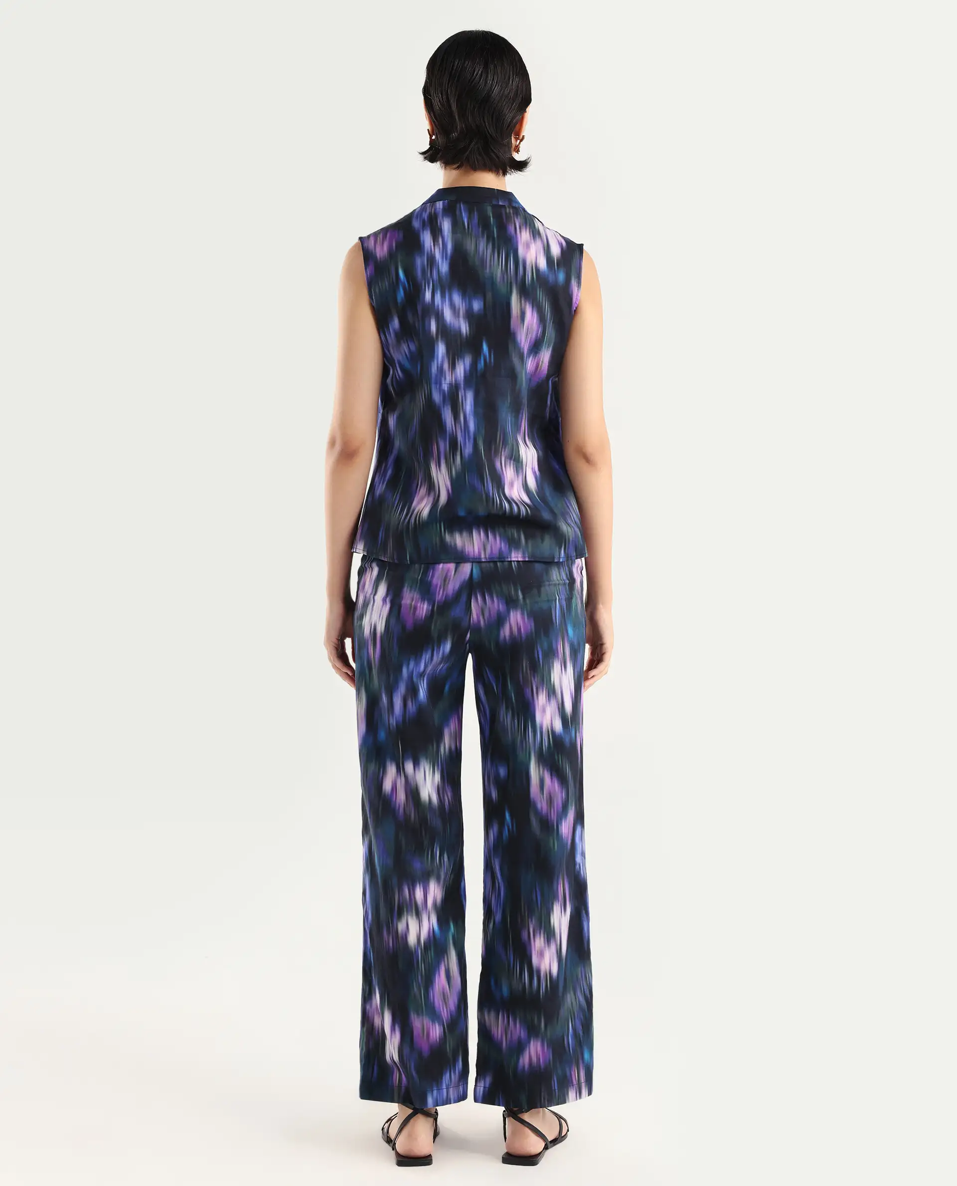 Rareism Women's Nushi B Navy Cotton Straight Fit Trouser - Image 7