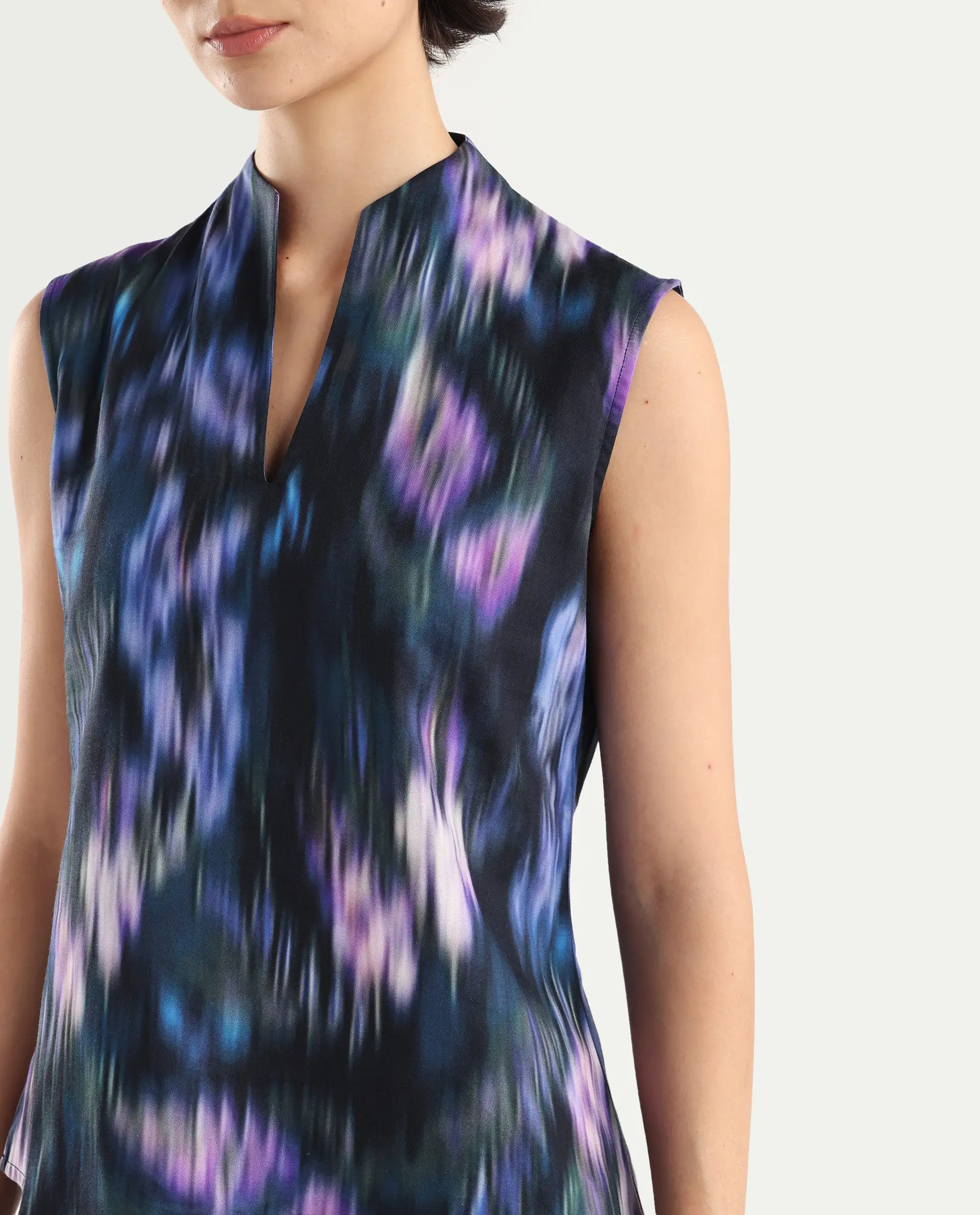 Rareism Women's Nushi T Navy Cotton Build Up Neck Regular Fit Top - Image 4