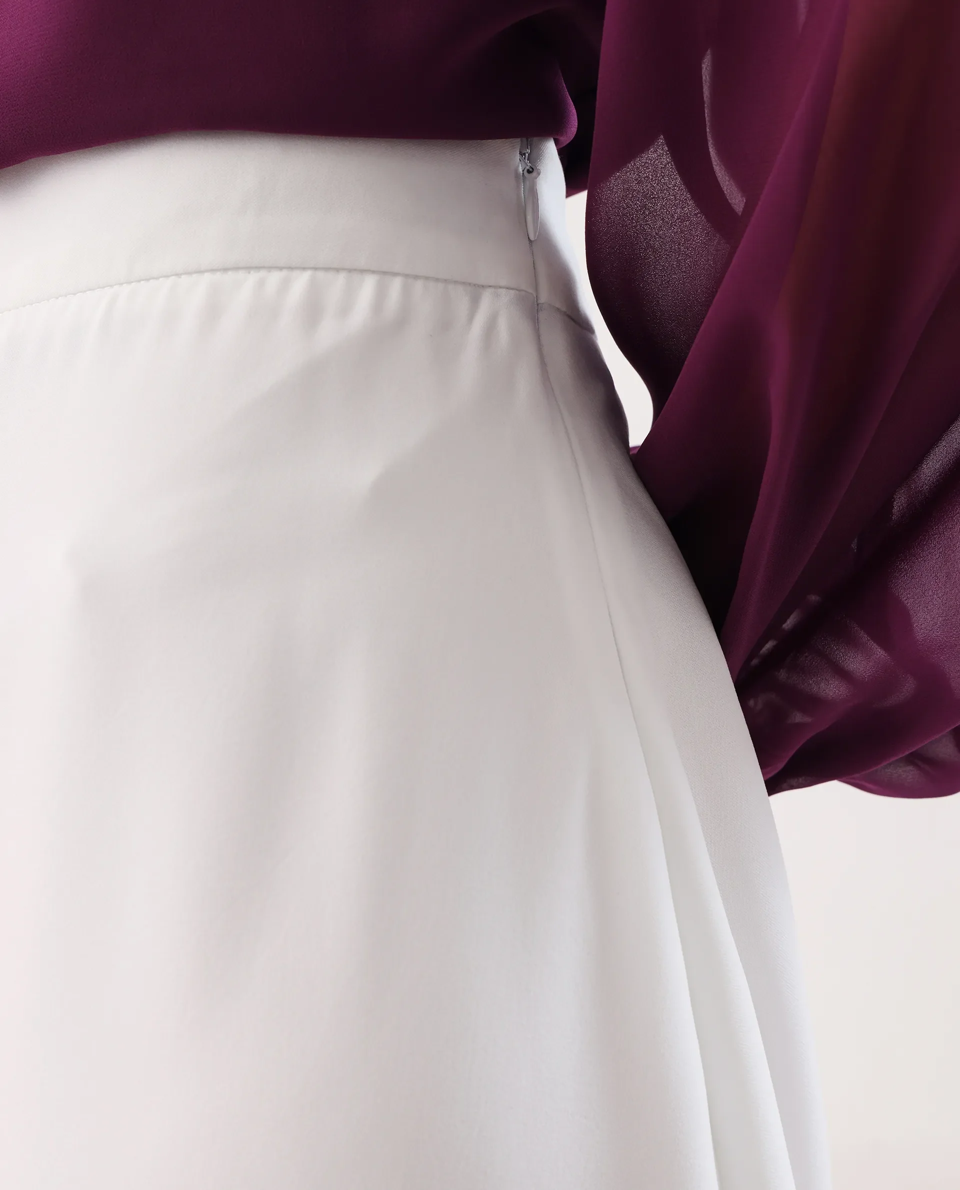 Rareism Women's Nuva B Off White Polyester A-Line Skirt - Image 3