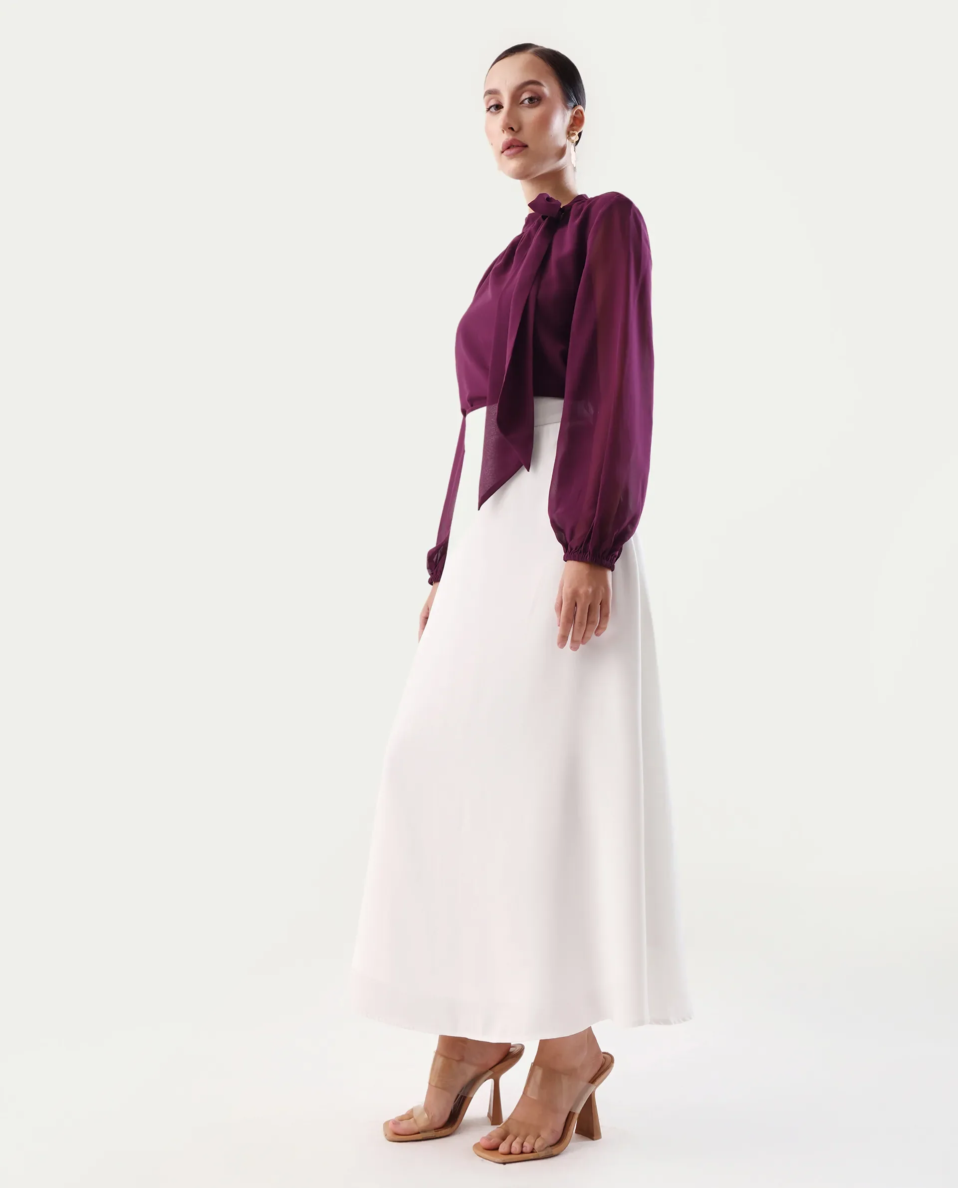 Rareism Women's Nuva B Off White Polyester A-Line Skirt - Image 5