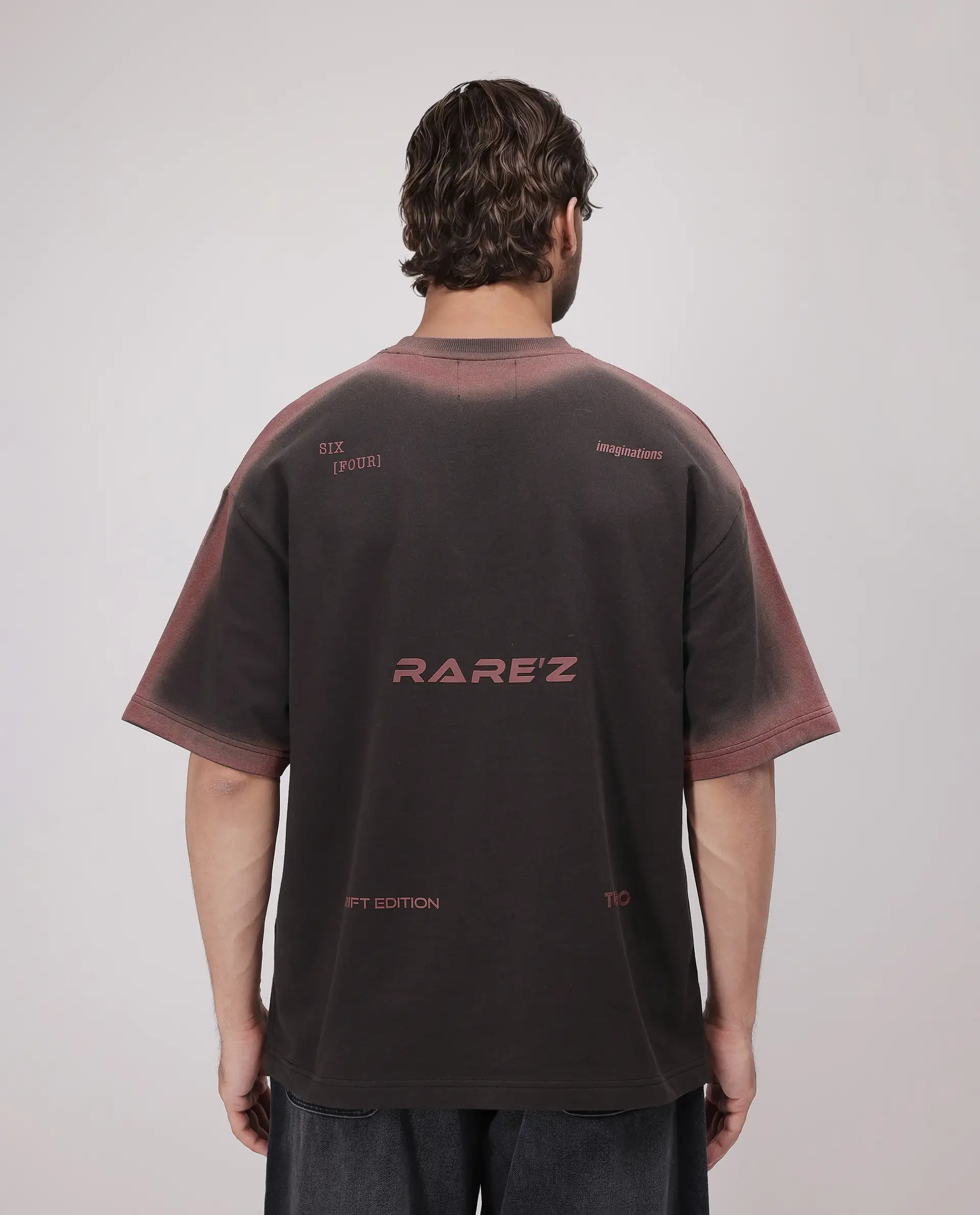 Rare Rabbit Men's Oako Dark Brown Cotton Hd Print Oversized Fit Half Sleeve Crew Neck T-Shirt - Image 5