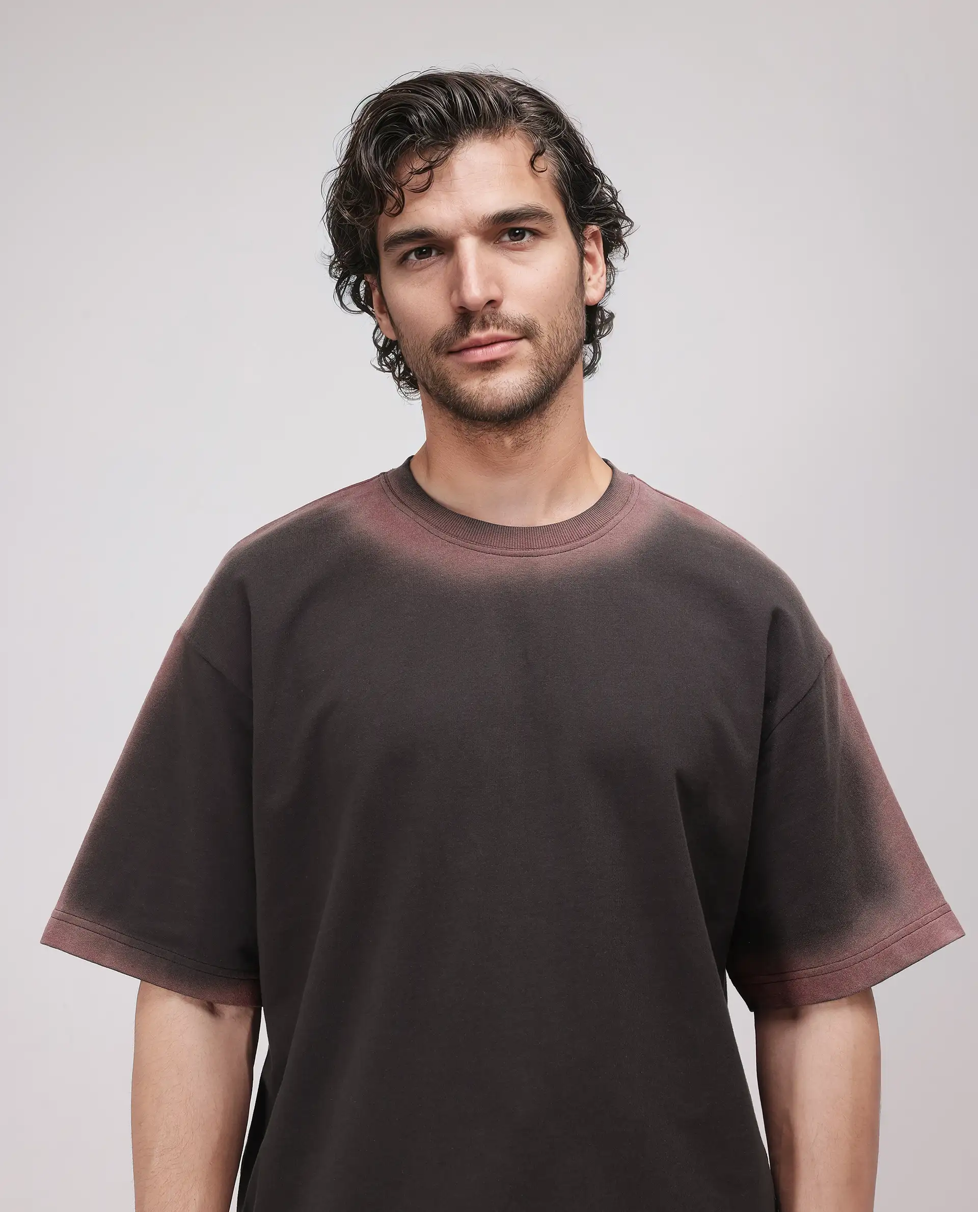 Rare Rabbit Men's Oako Dark Brown Cotton Hd Print Oversized Fit Half Sleeve Crew Neck T-Shirt - Image 8