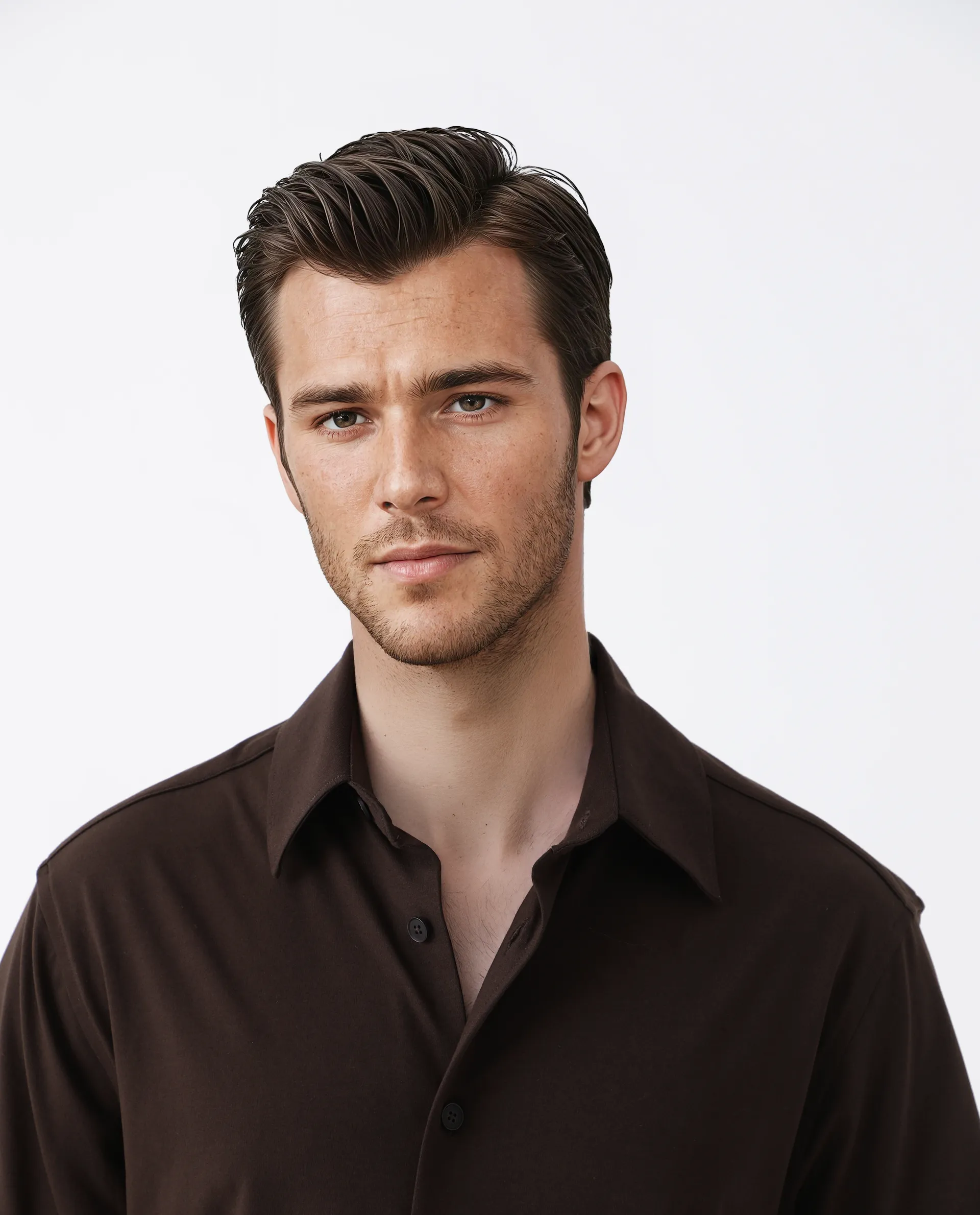 Rare Rabbit Men's Oble Dark Brown Cotton Blend Striped Print Relaxed Fit Half Sleeve Collared Shirt - Image 5