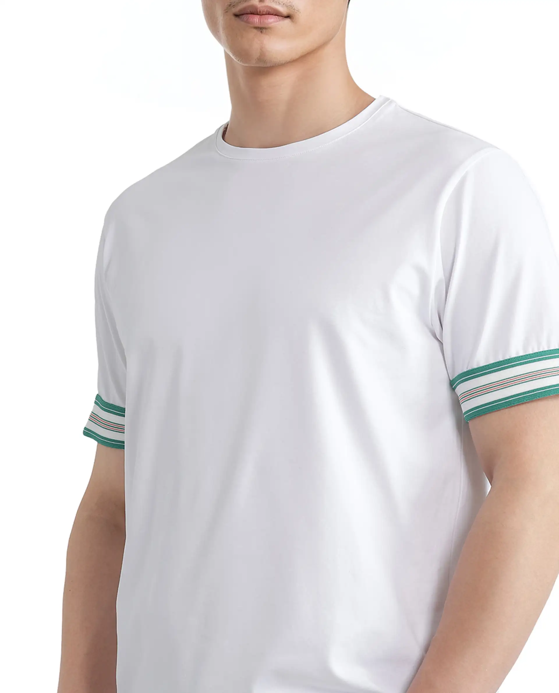 Rare Rabbit Men's Oblee White Cotton Blend Plain Relaxed Fit Half Sleeve Crew Neck T-Shirt - Image 3