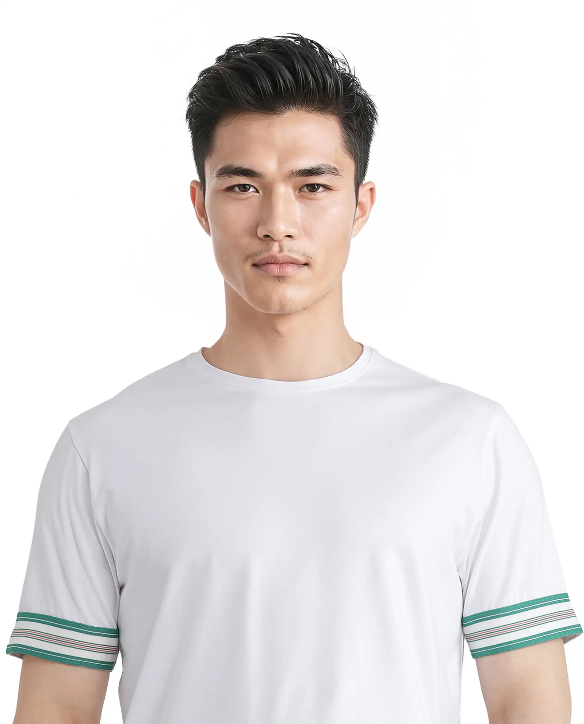 Rare Rabbit Men's Oblee White Cotton Blend Plain Relaxed Fit Half Sleeve Crew Neck T-Shirt - Image 8