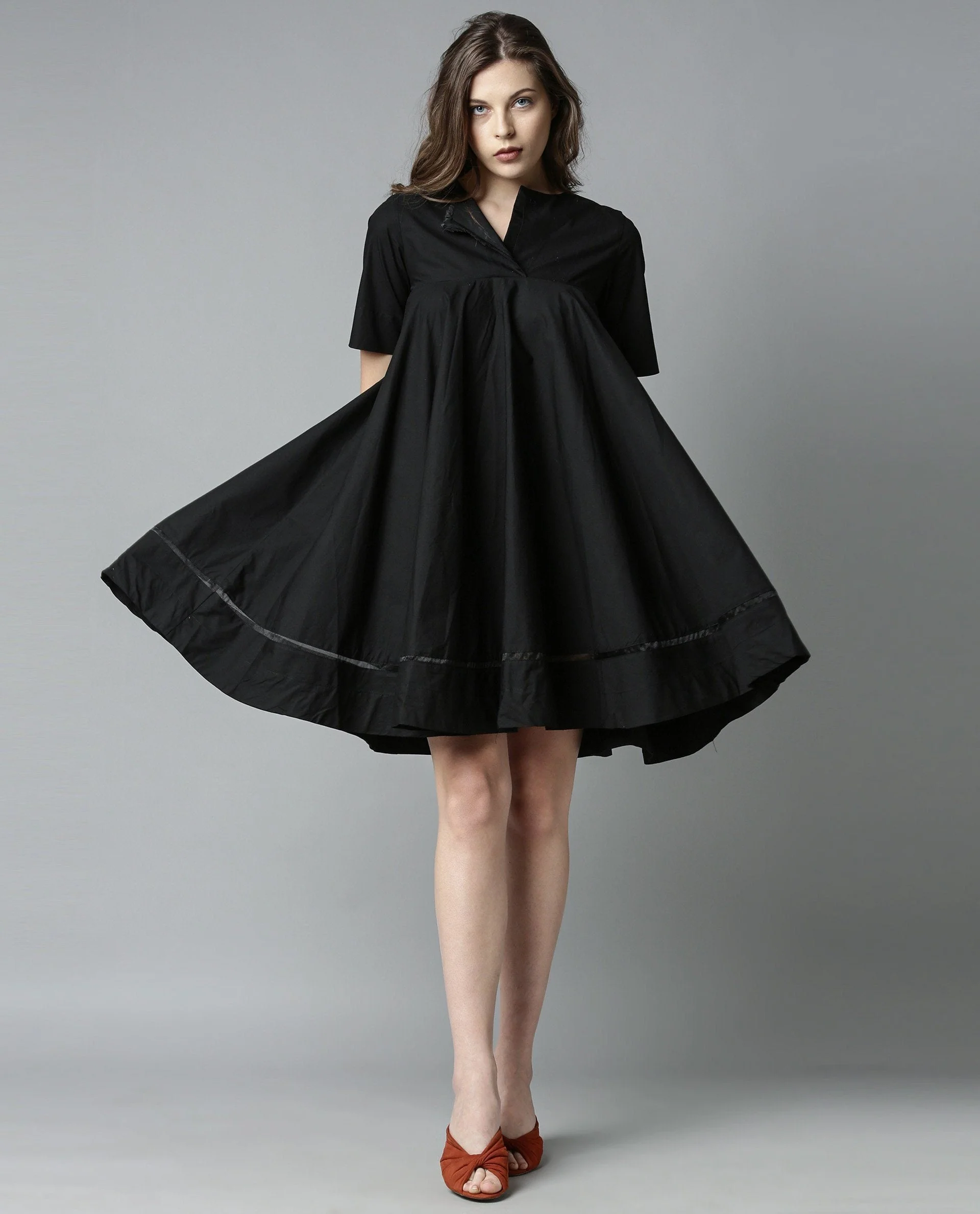 Rareism Women 45200 Black Dress Short Sleeves - Image 3