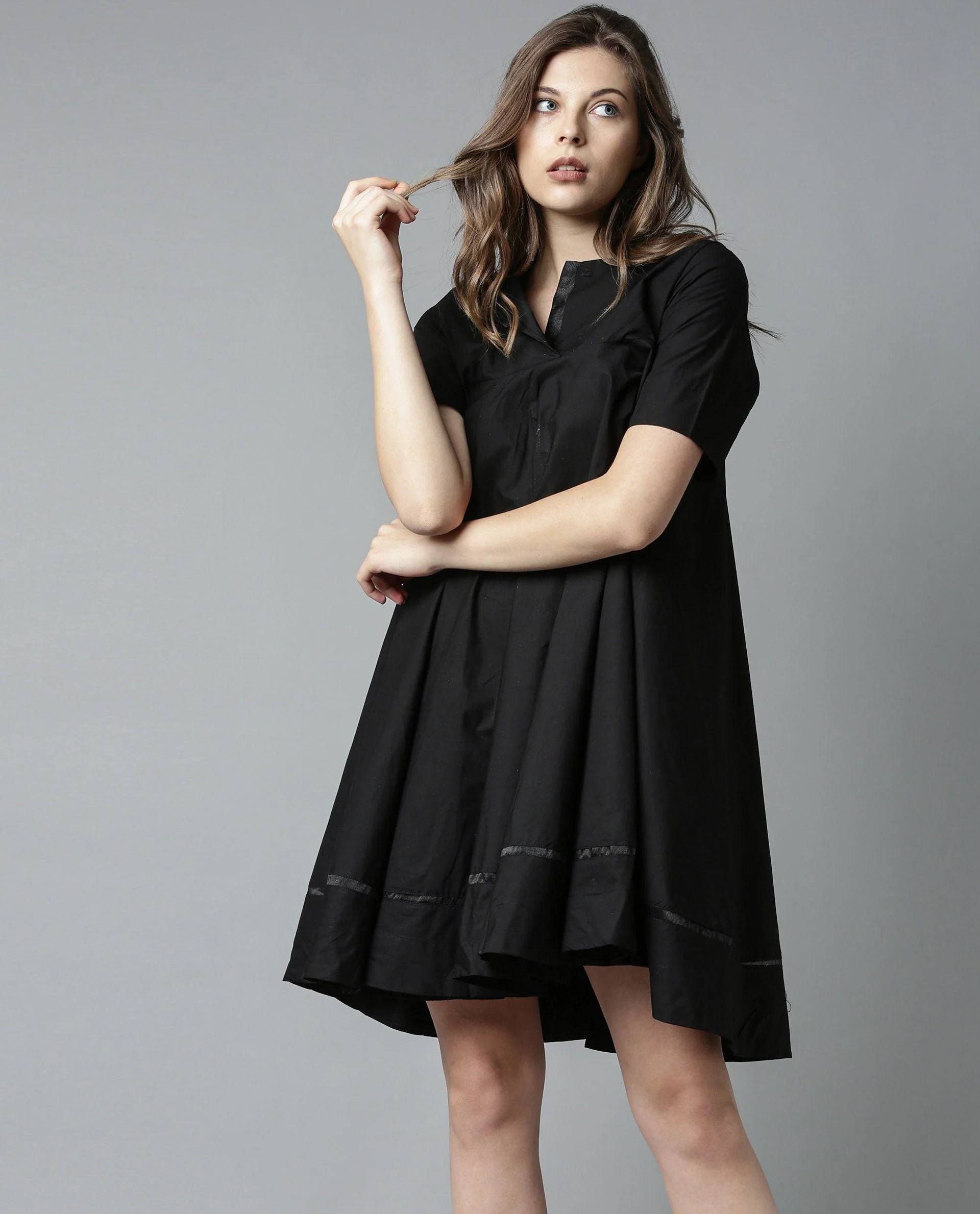 Rareism Women 45200 Black Dress Short Sleeves - Image 6