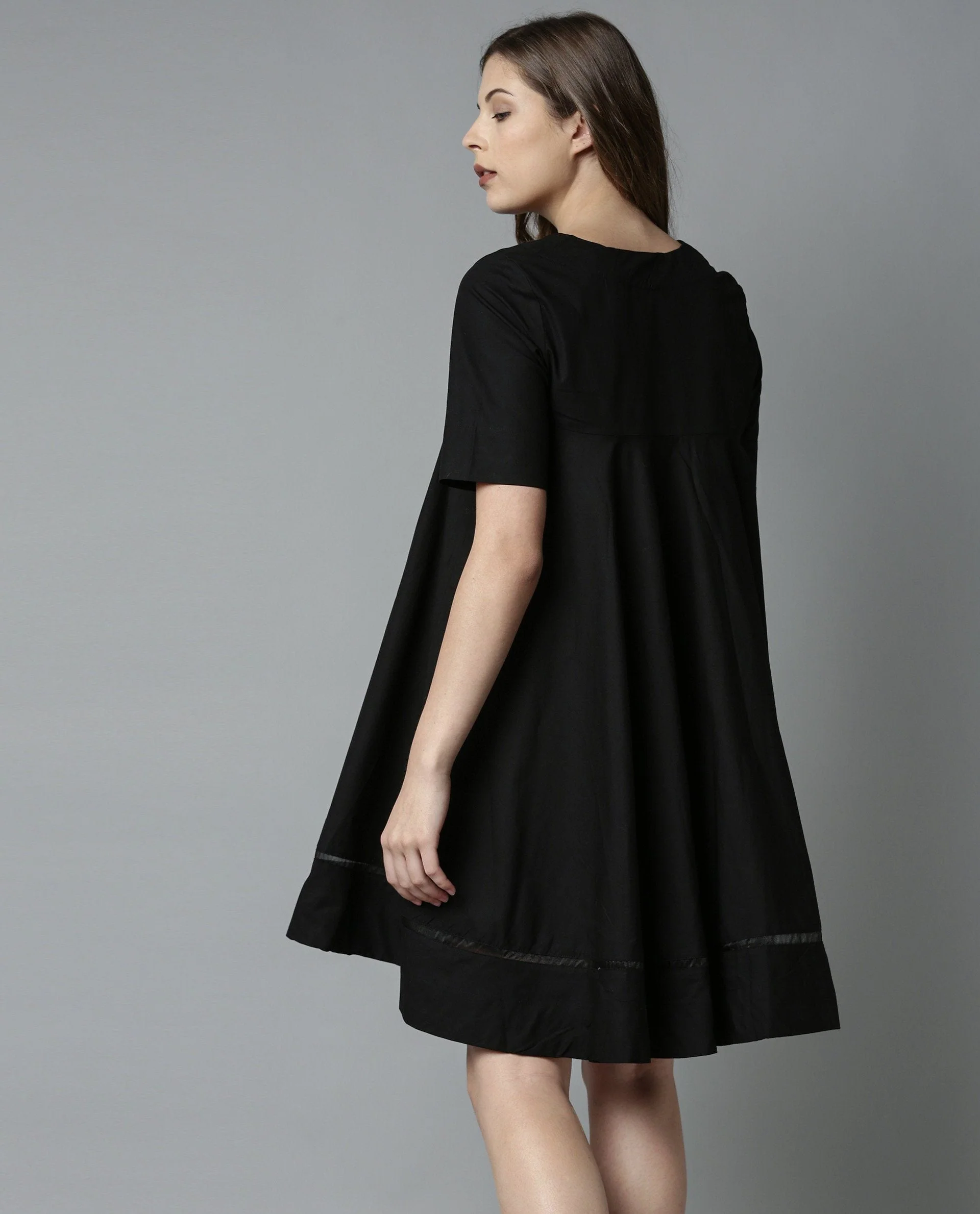 Rareism Women 45200 Black Dress Short Sleeves - Image 9