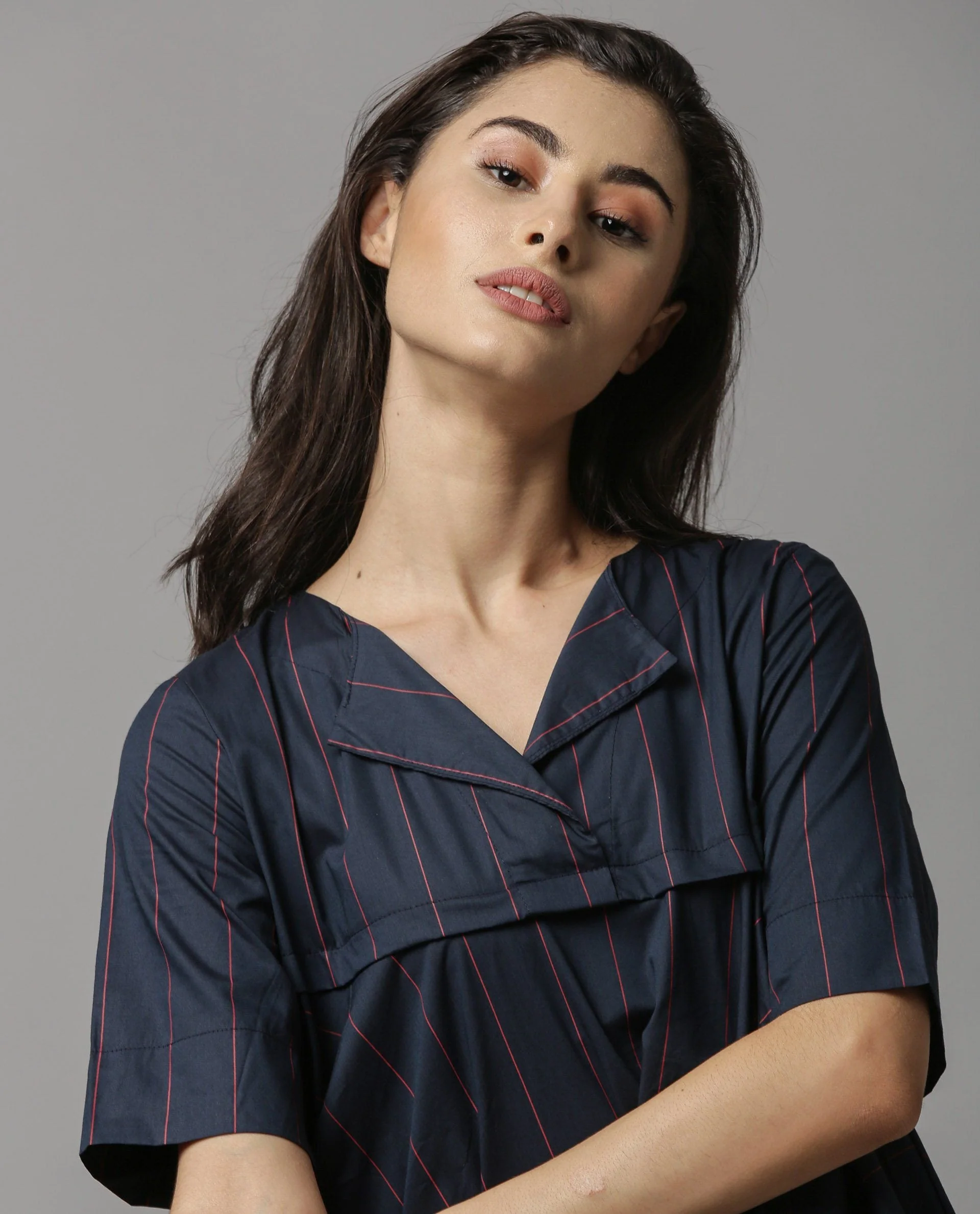 Rareism Women 45200 Navy Dress Short Sleeves - Image 2