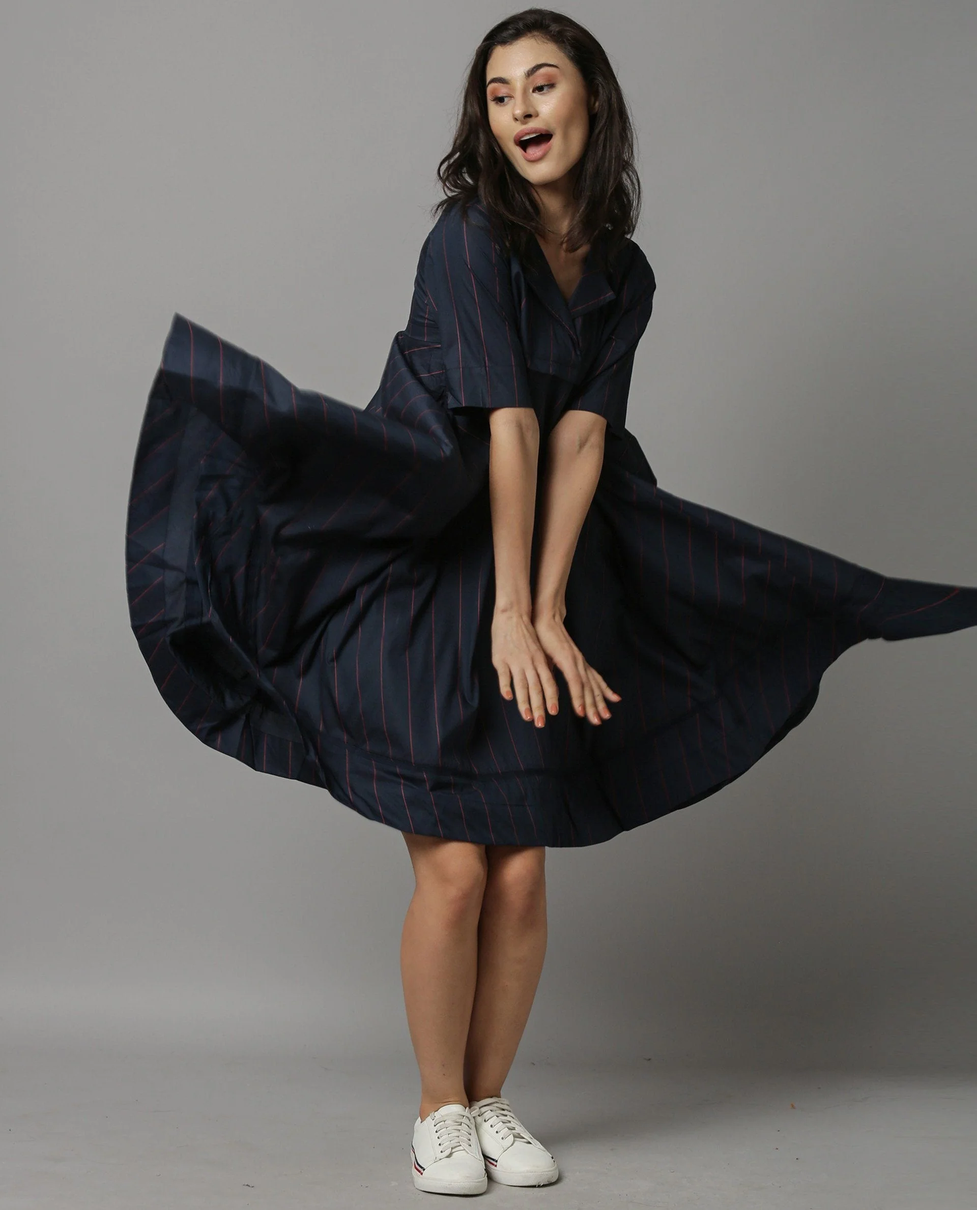 Rareism Women 45200 Navy Dress Short Sleeves - Image 7