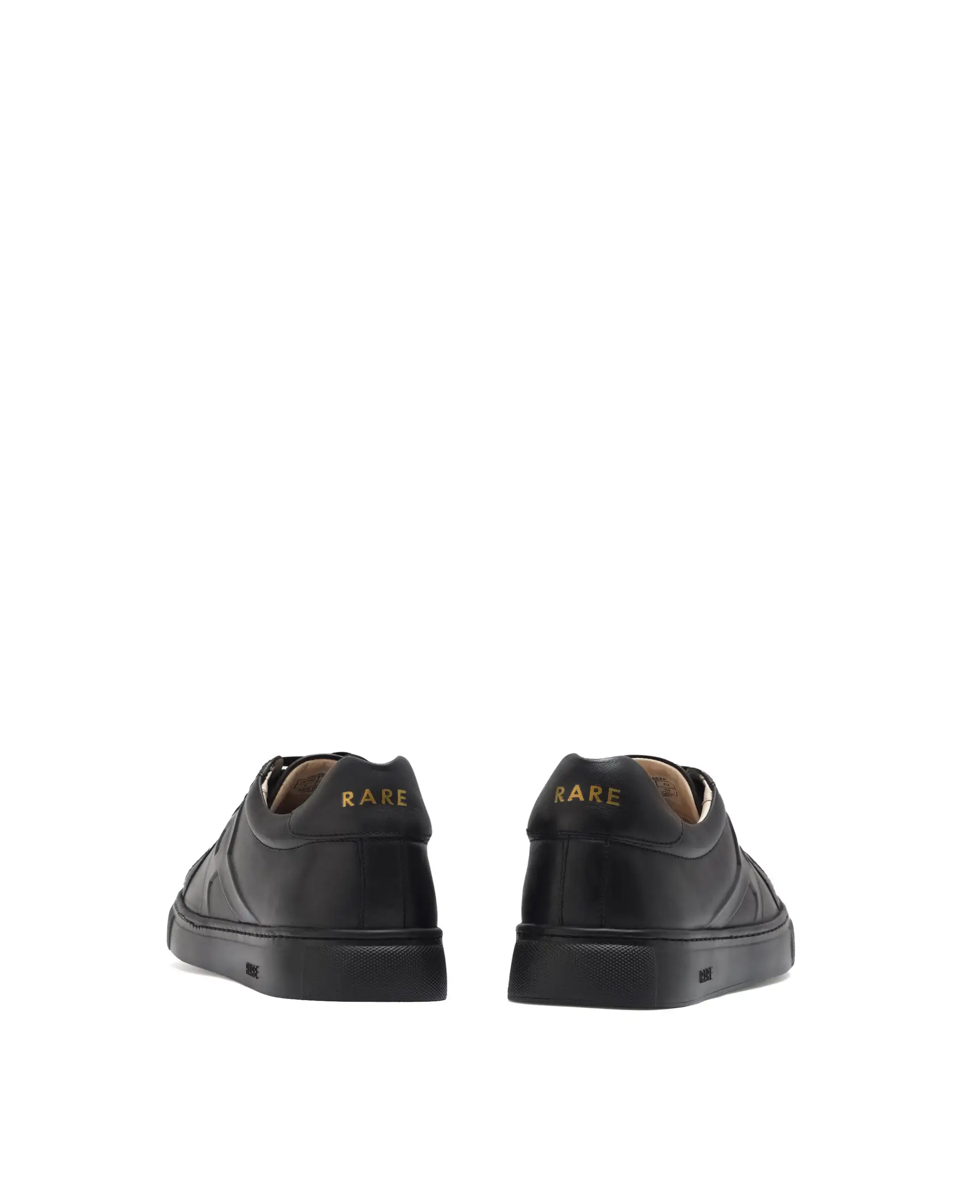 Rare Rabbit Men's Odessa Black Genuine Leather Round Toe Low-Top Lace-Up Monochromatic Sneaker - Image 6