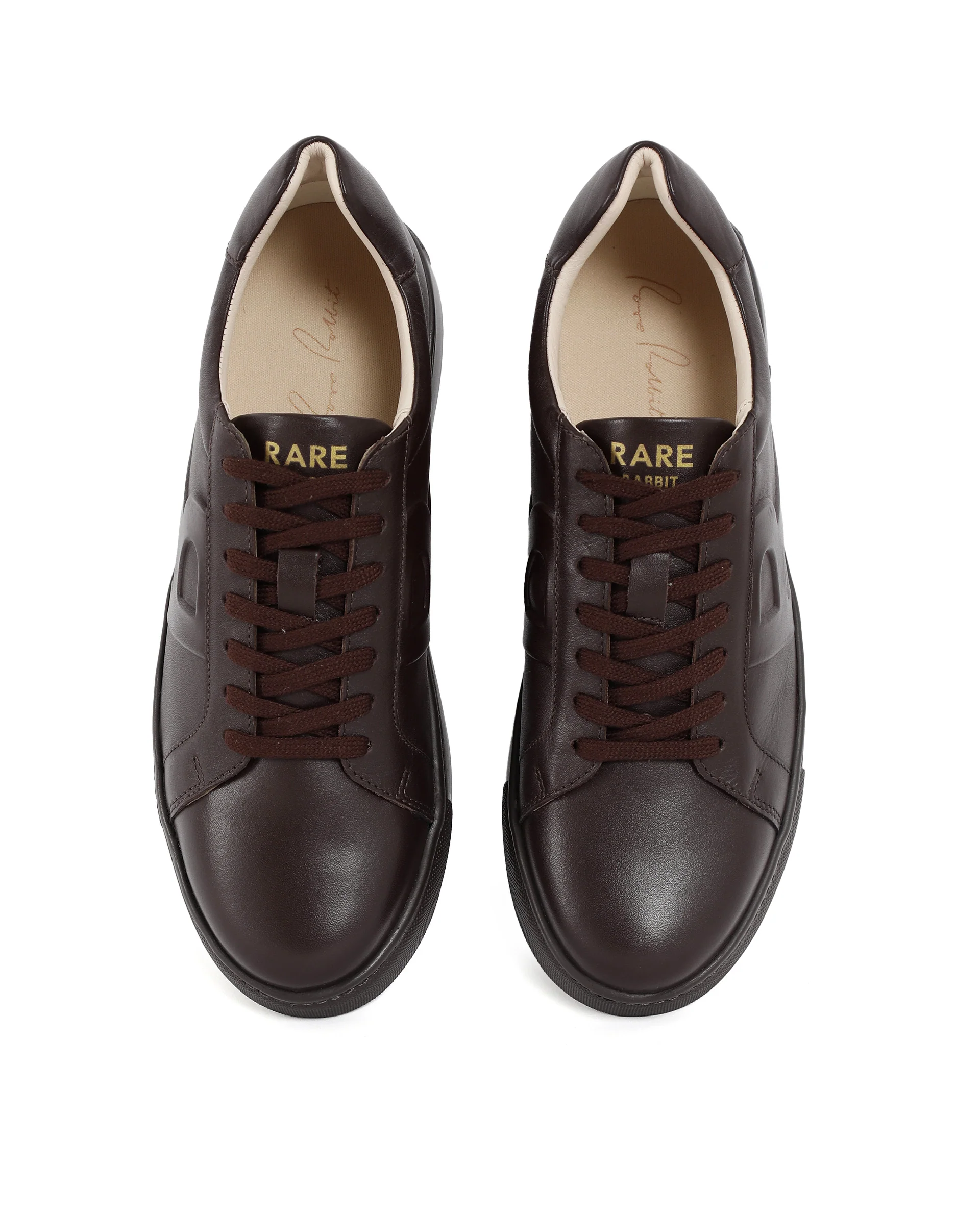 Rare Rabbit Men's Odessa Dark Brown Genuine Leather Round Toe Low-Top Lace-Up Monochromatic Sneaker - Image 4