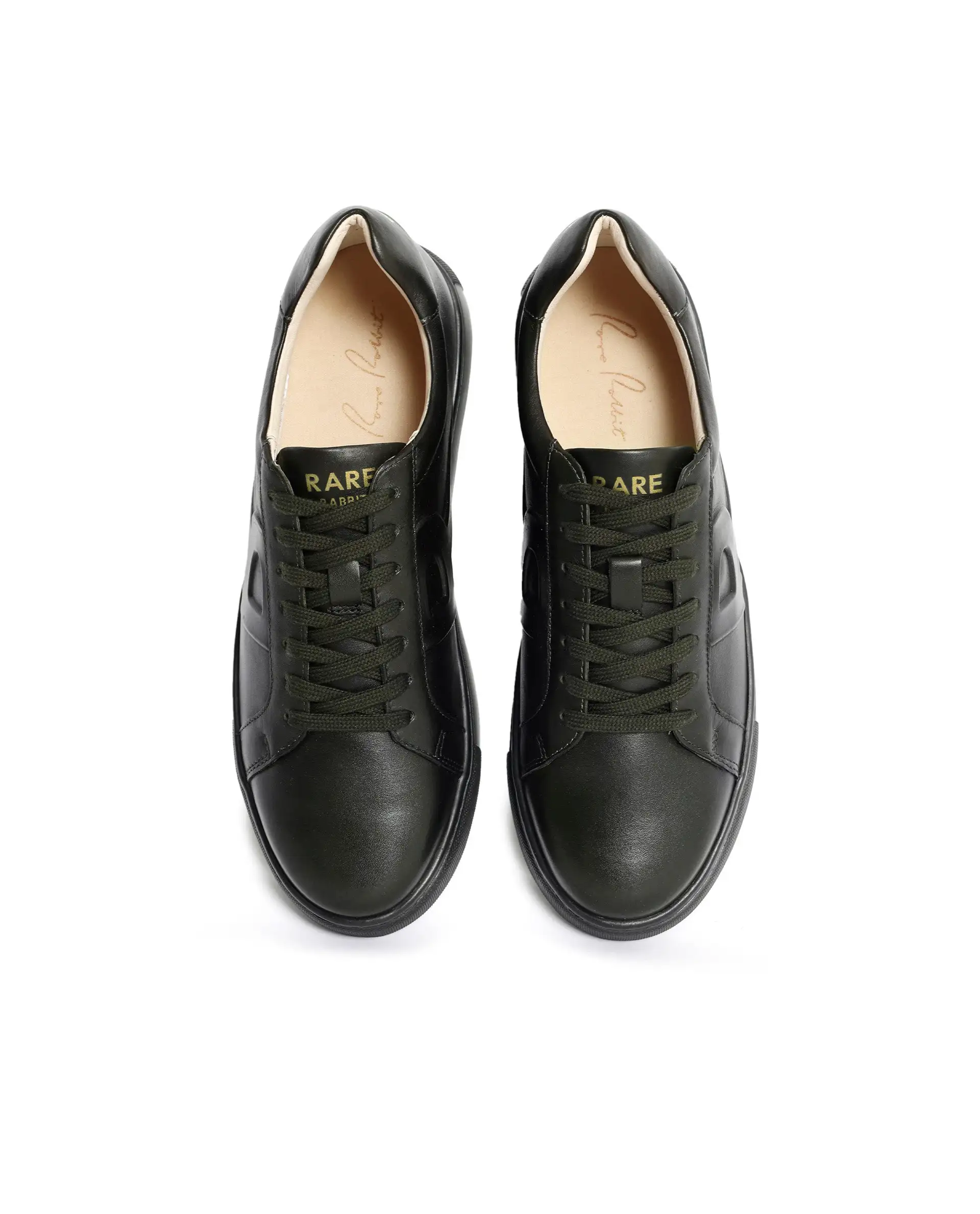 Rare Rabbit Men's Odessa Green Genuine Leather Round Toe Low-Top Lace-Up Monochromatic Sneaker - Image 4