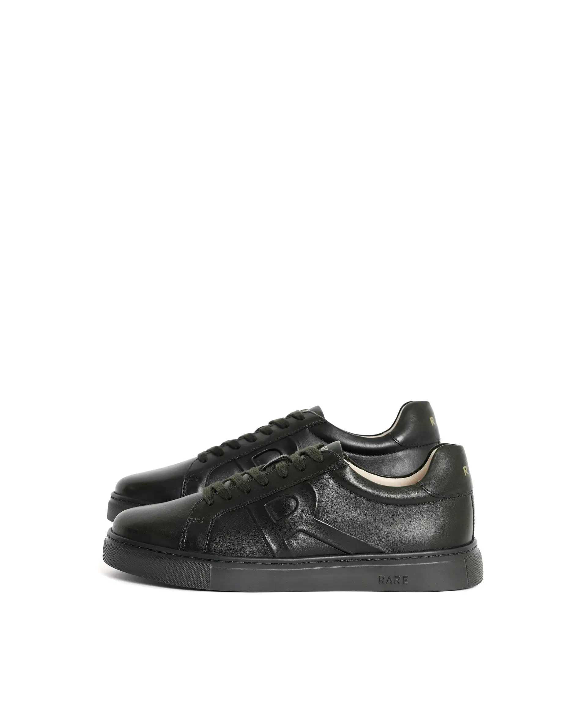 Rare Rabbit Men's Odessa Green Genuine Leather Round Toe Low-Top Lace-Up Monochromatic Sneaker - Image 5