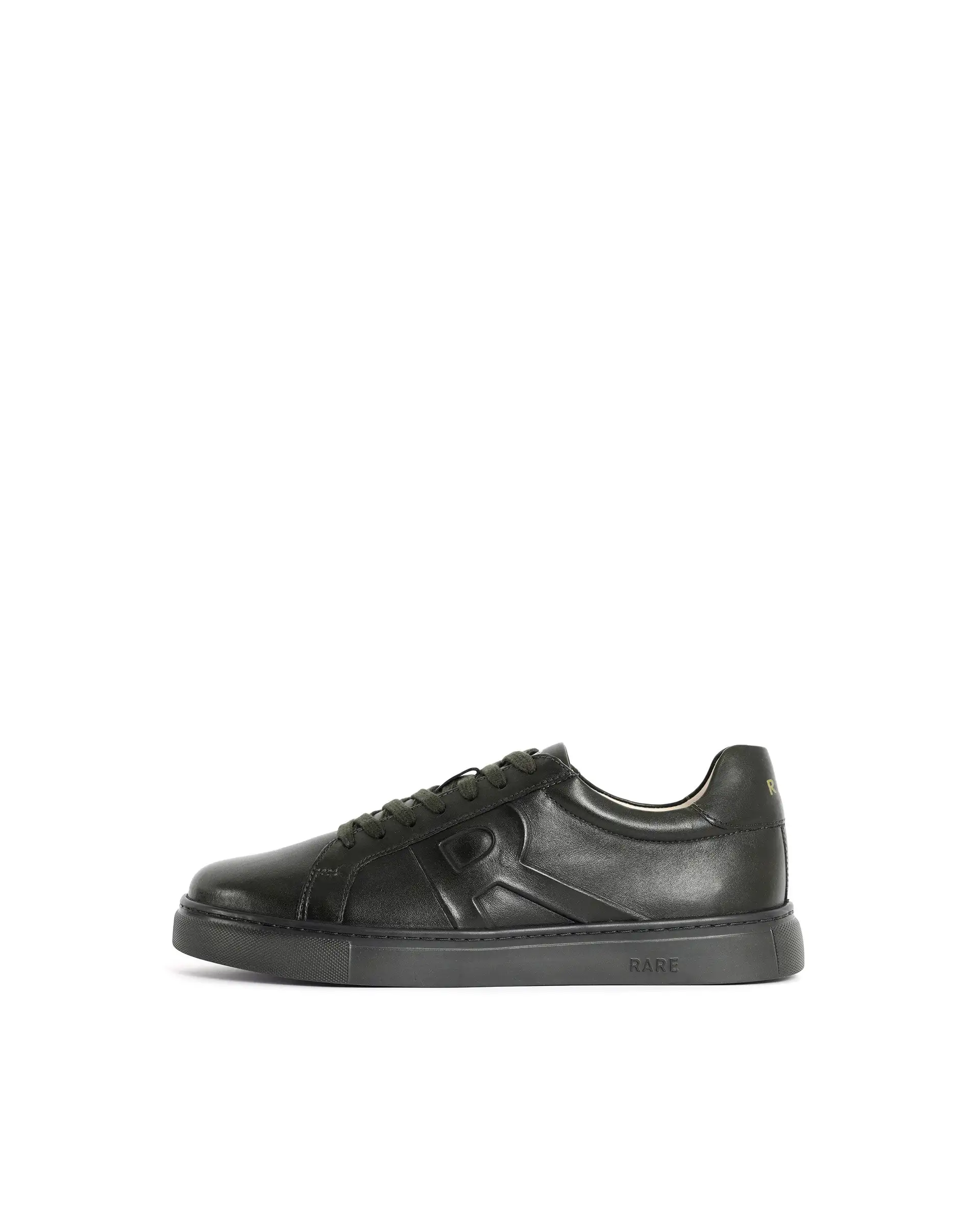 Rare Rabbit Men's Odessa Green Genuine Leather Round Toe Low-Top Lace-Up Monochromatic Sneaker - Image 8