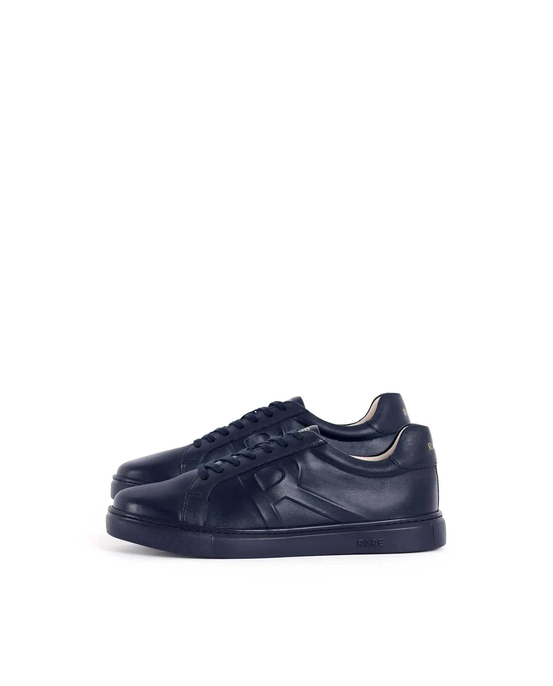 Rare Rabbit Men's Odessa Navy Genuine Leather Round Toe Low-Top Lace-Up Monochromatic Sneaker - Image 5