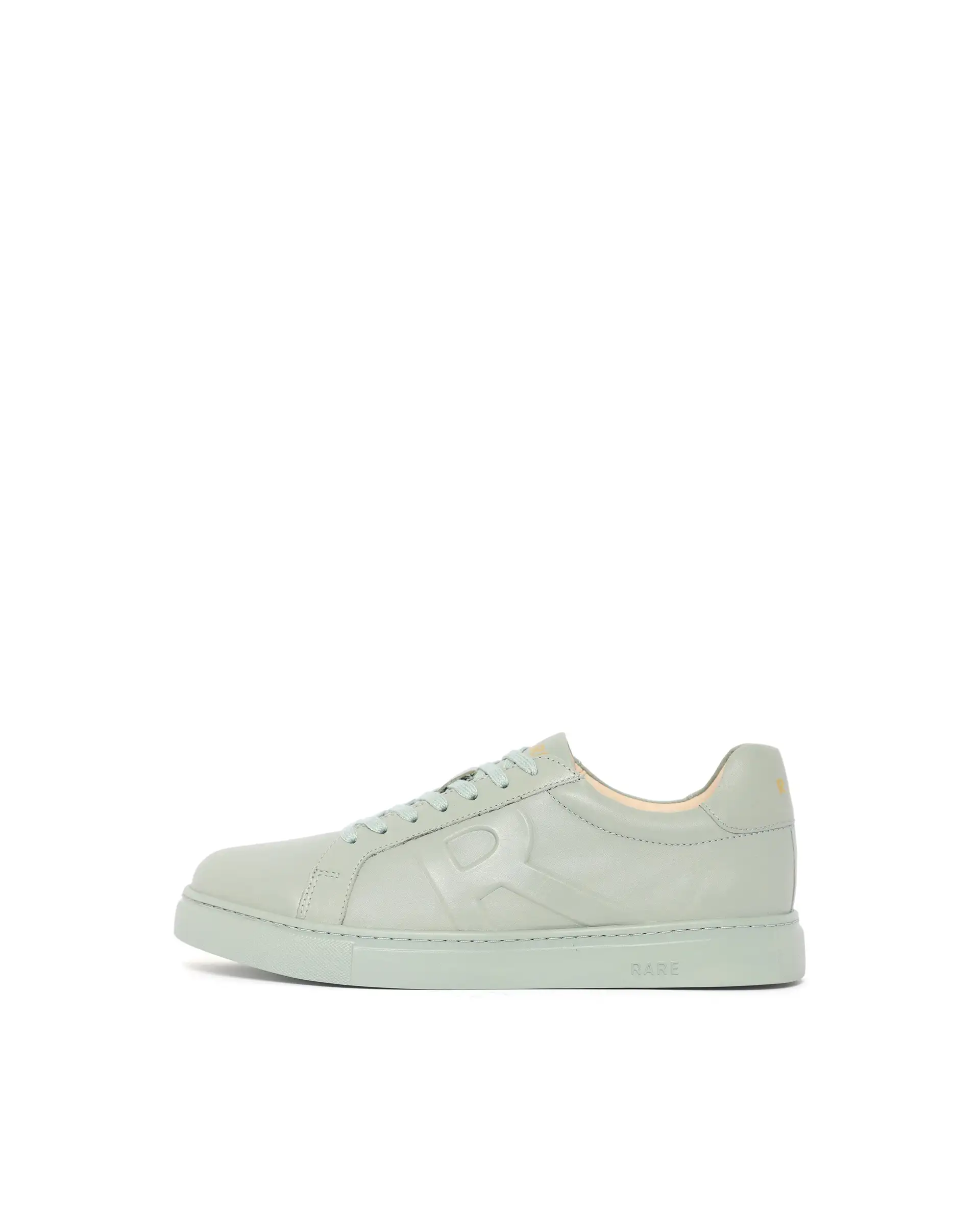 Rare Rabbit Men's Odessa Pastel Sage Genuine Leather Round Toe Low-Top Lace-Up Monochromatic Sneaker - Image 8