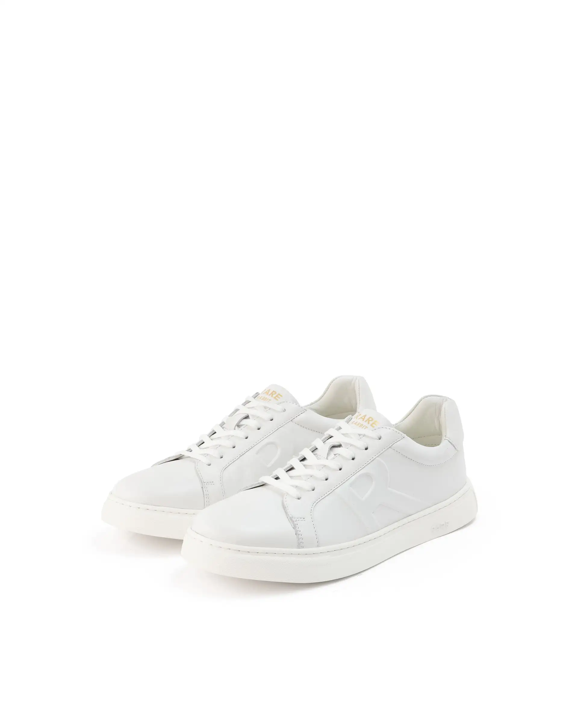 Rare Rabbit Men's Odessa White Genuine Leather Round Toe Low-Top Lace-Up Monochromatic Sneaker - Image 3