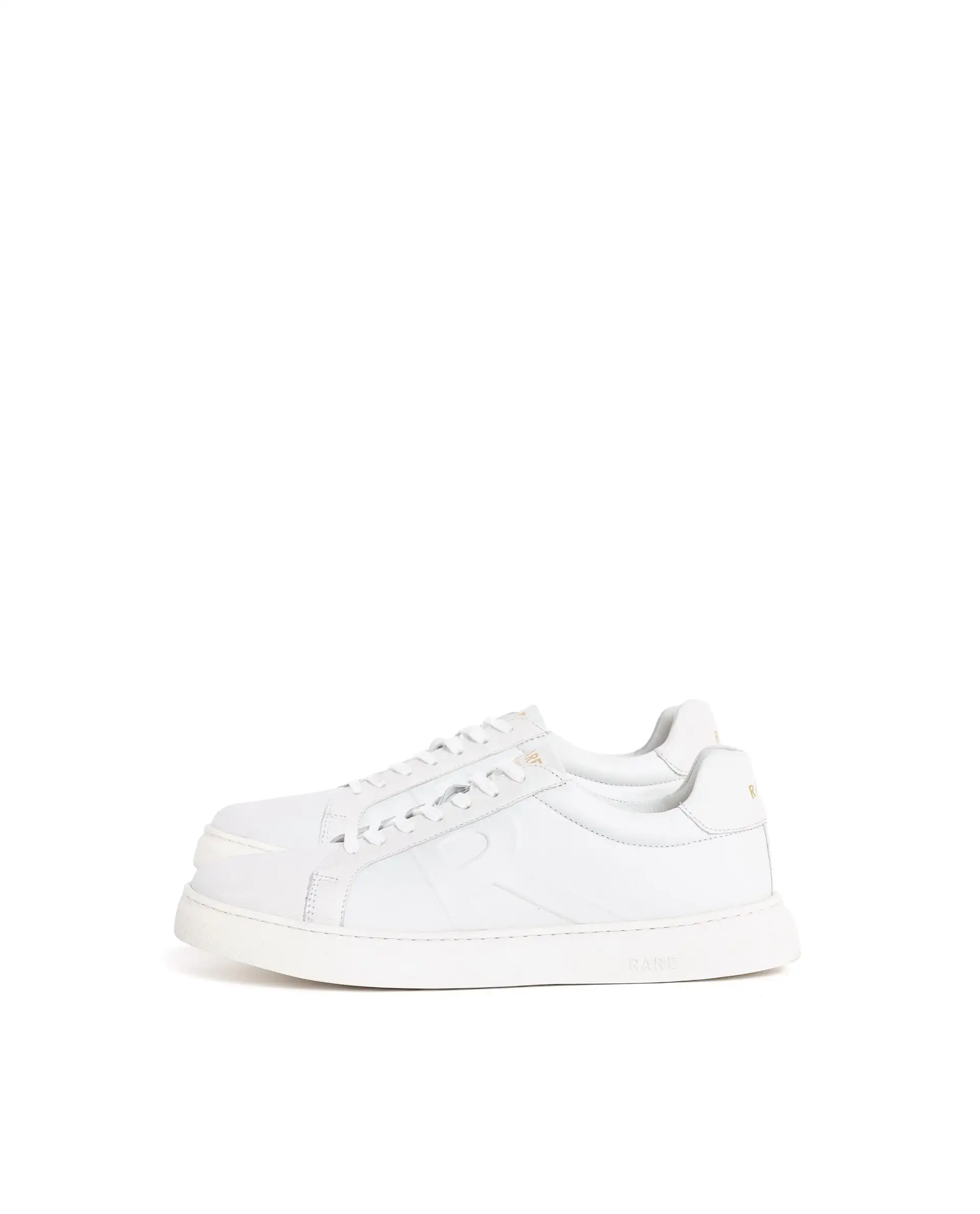 Rare Rabbit Men's Odessa White Genuine Leather Round Toe Low-Top Lace-Up Monochromatic Sneaker - Image 5
