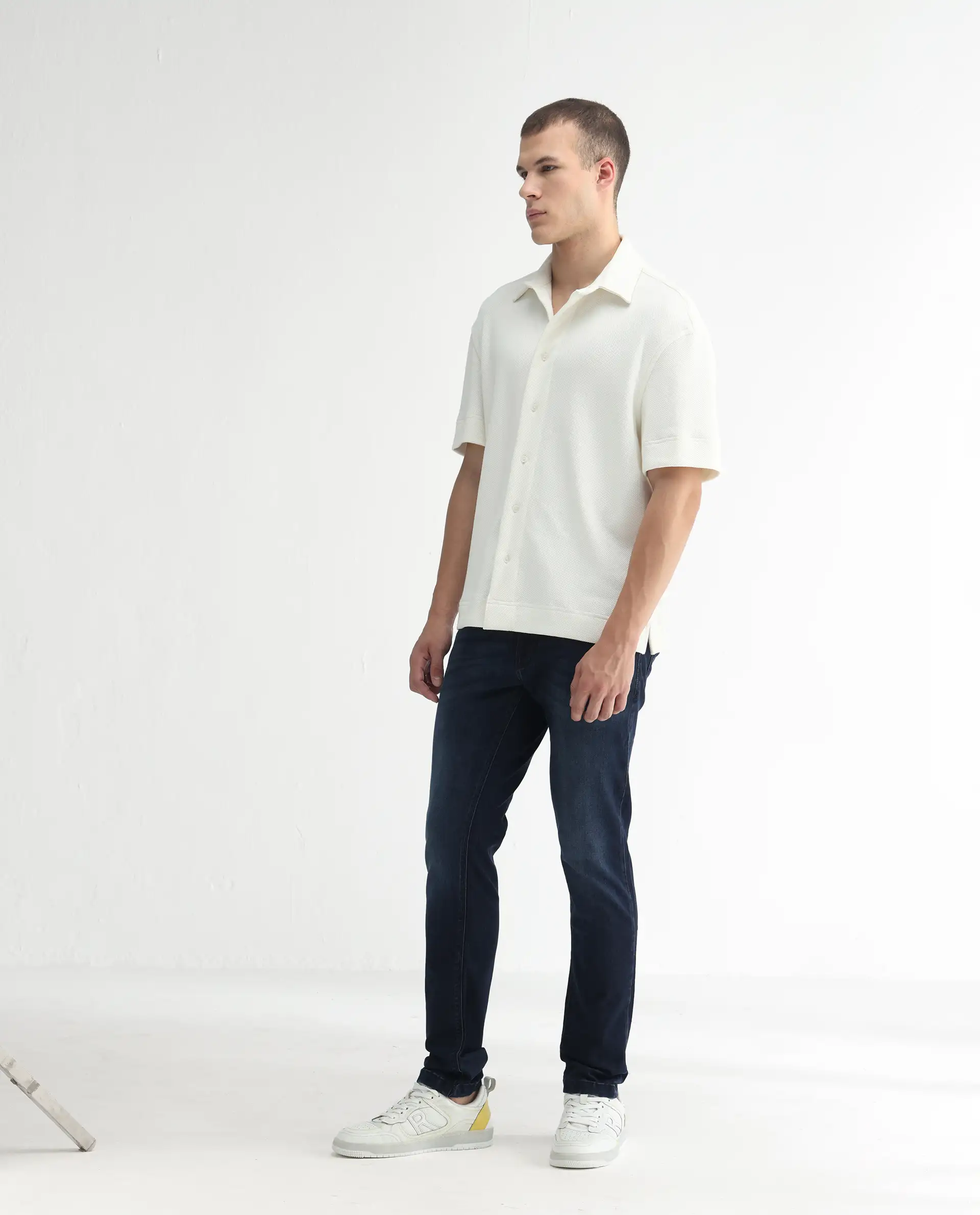 Rare Rabbit Men's Oeko Navy Cotton Plain Hawk Slim Fit Jeans - Image 6