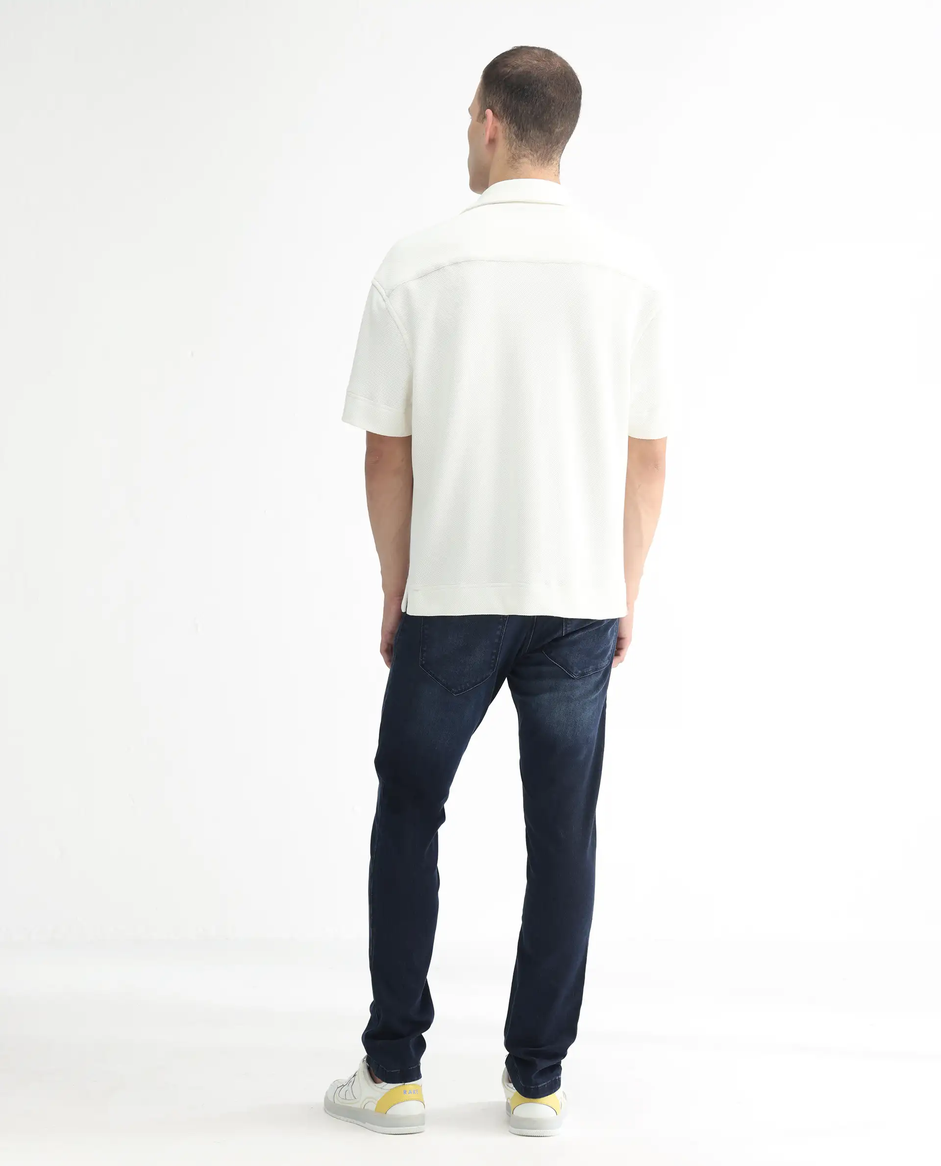 Rare Rabbit Men's Oeko Navy Cotton Plain Hawk Slim Fit Jeans - Image 9