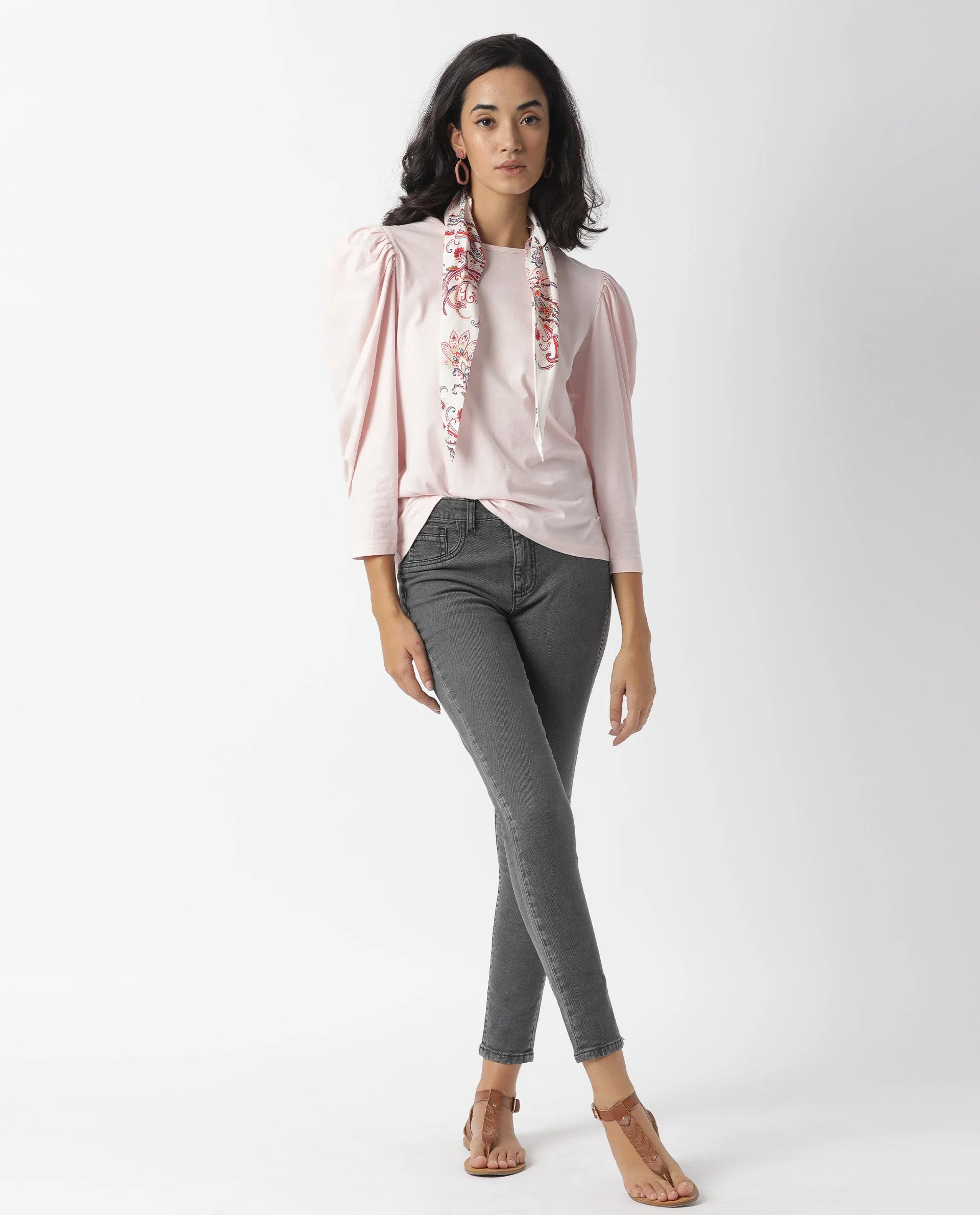 Rareism Women's Ballerina Pink Crew Neck Plain Knee Length Regular Fit Top - Image 2
