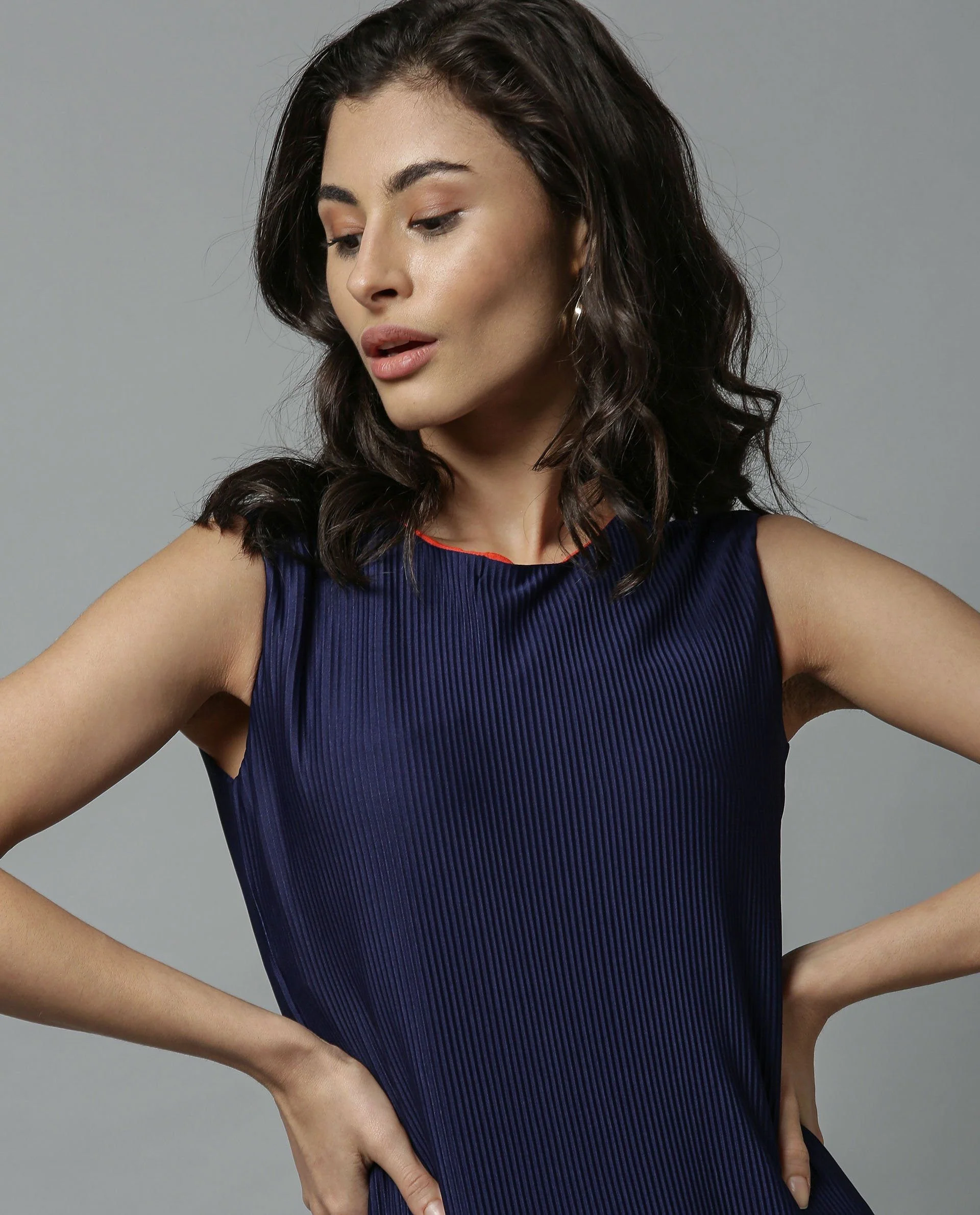 Rareism Women Oka Blue Dress Sleeveless - Image 2