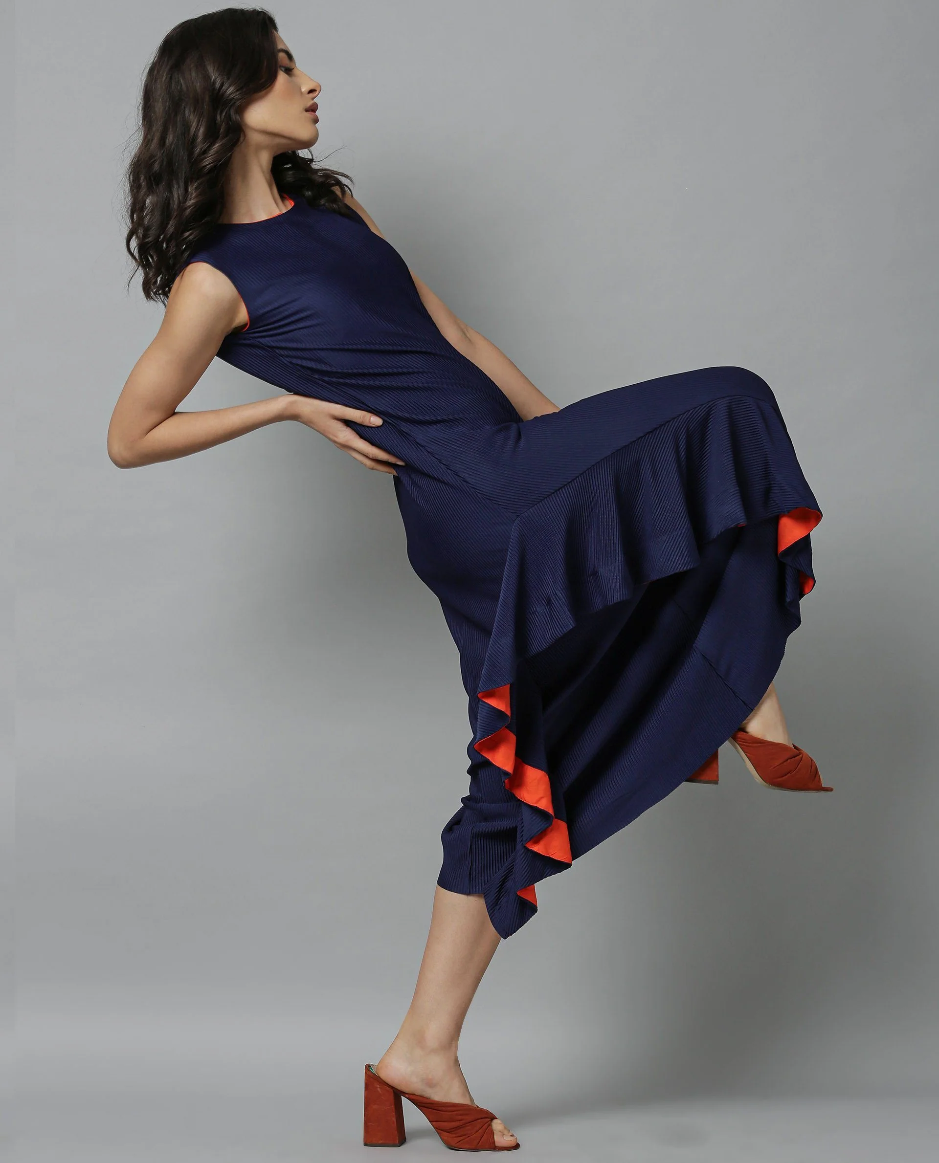 Rareism Women Oka Blue Dress Sleeveless - Image 7
