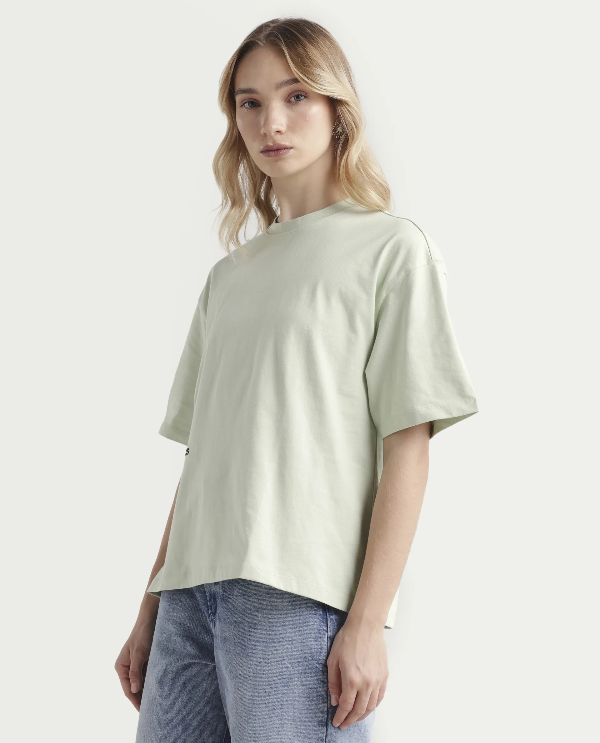 Rareism Women's Olaf Pastel Cotton Crew Neck Graphic Print Relaxed Fit T-Shirt - Image 5