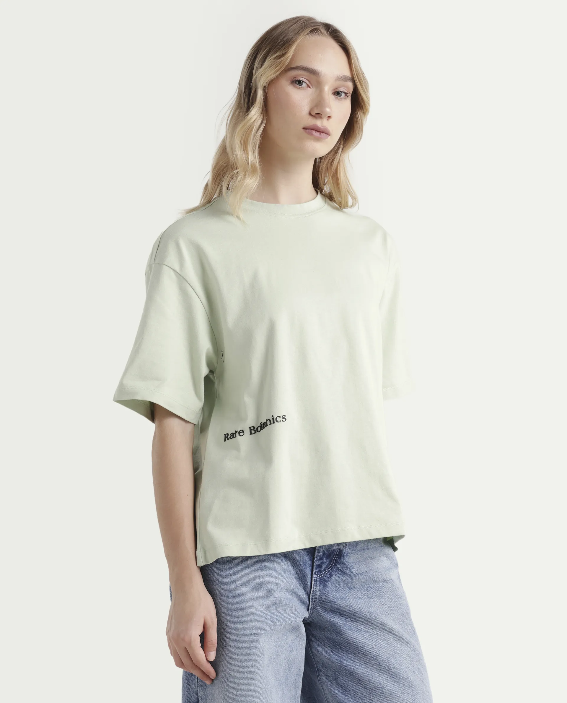 Rareism Women's Olaf Pastel Cotton Crew Neck Graphic Print Relaxed Fit T-Shirt - Image 6