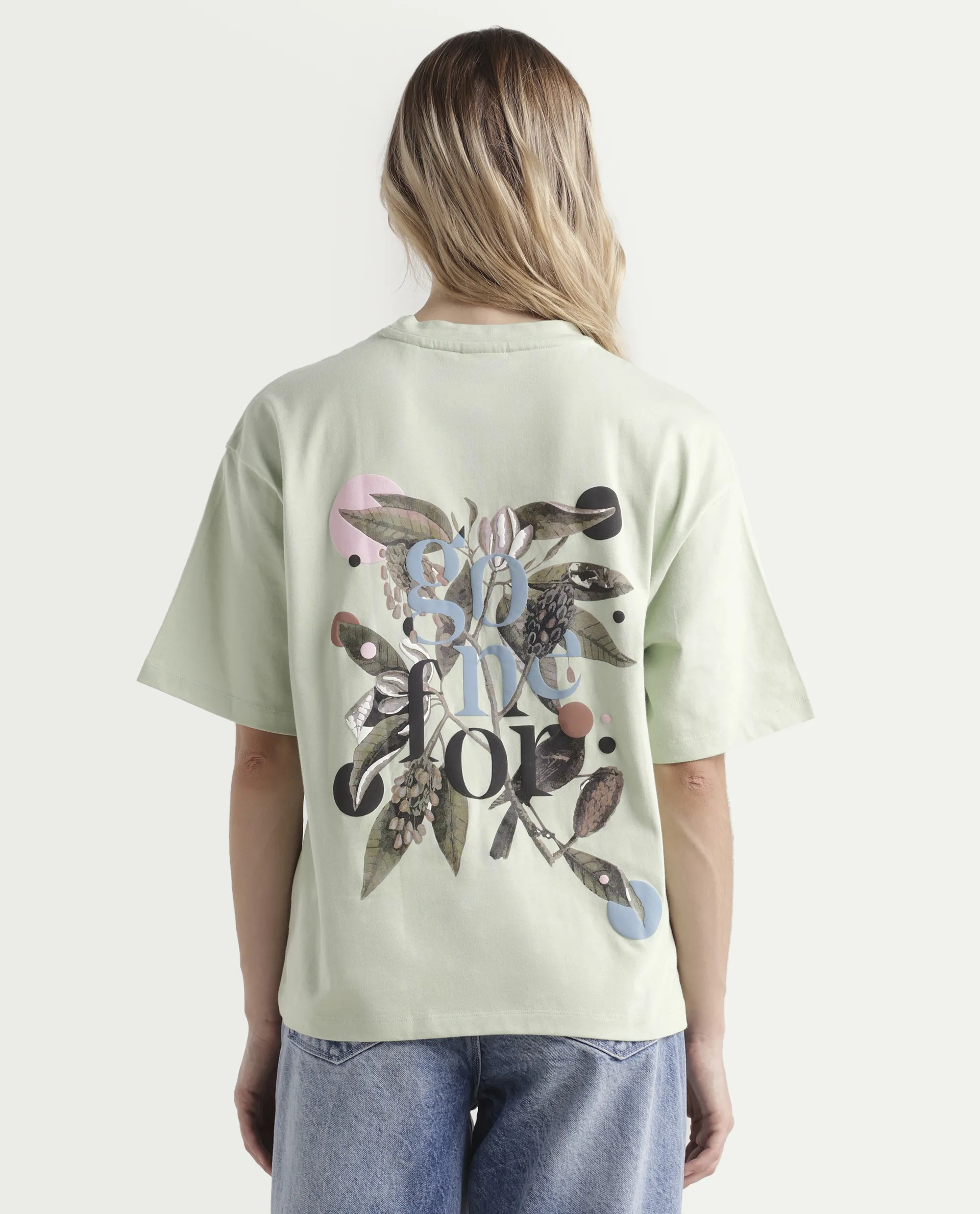 Rareism Women's Olaf Pastel Cotton Crew Neck Graphic Print Relaxed Fit T-Shirt - Image 7