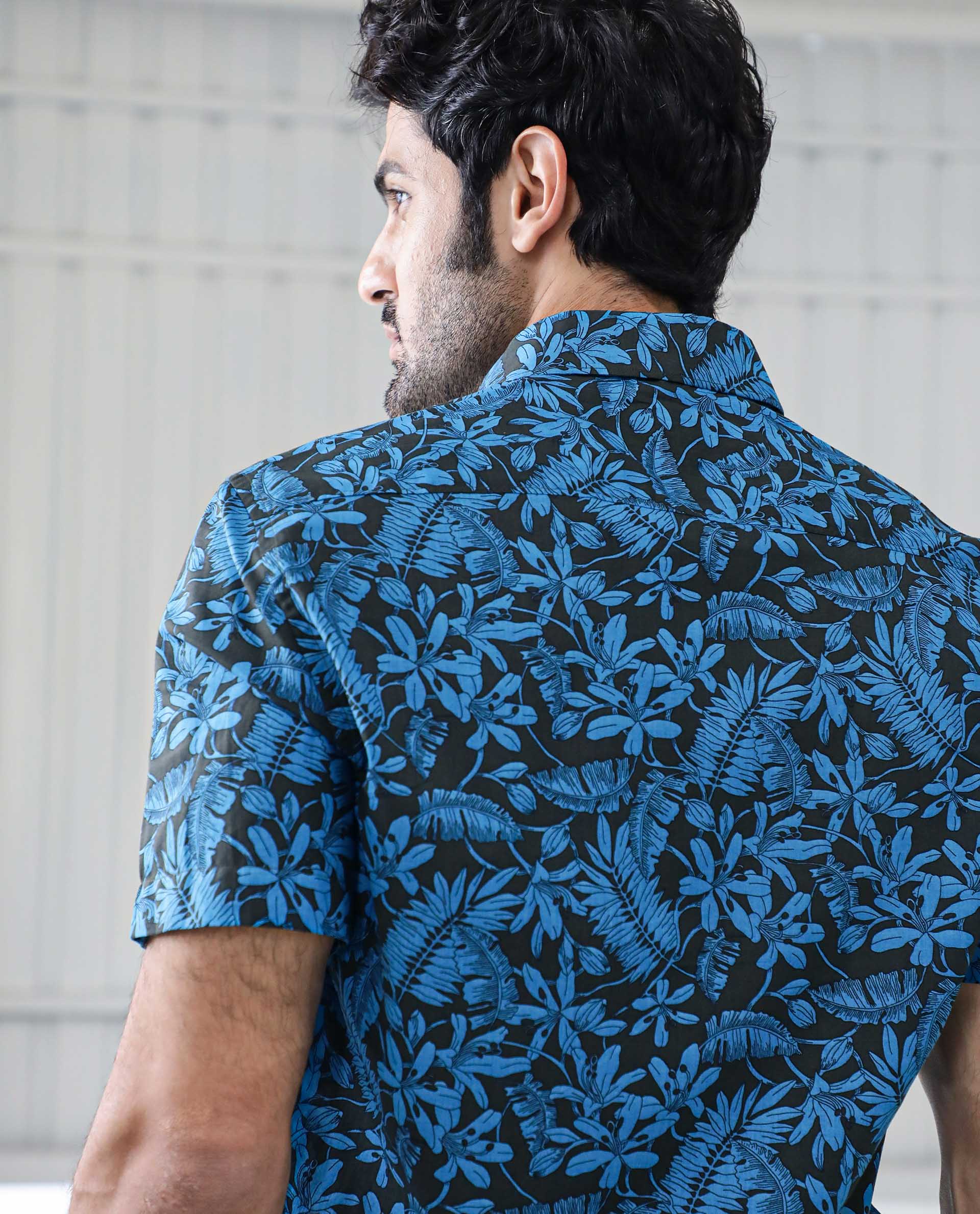 Rare Rabbit Men's Olar Olive Cotton Floral Print Regular Fit Half Sleeve Spread Collar Shirt - Image 13