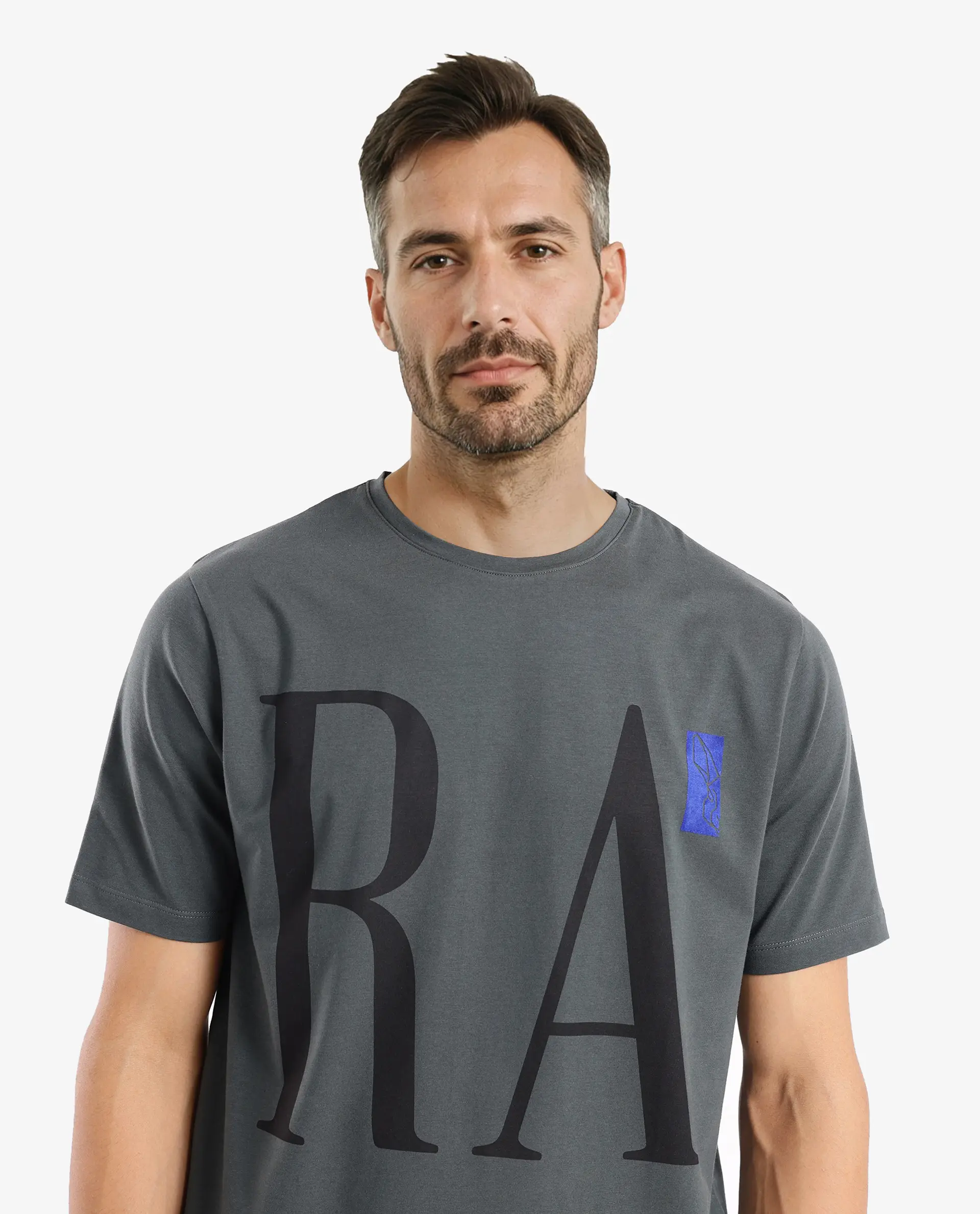 Rare Rabbit Men's Olivo Dusky Olive Cotton Graphic Print Regular Fit Half Sleeve Crew Neck T-Shirt - Image 5