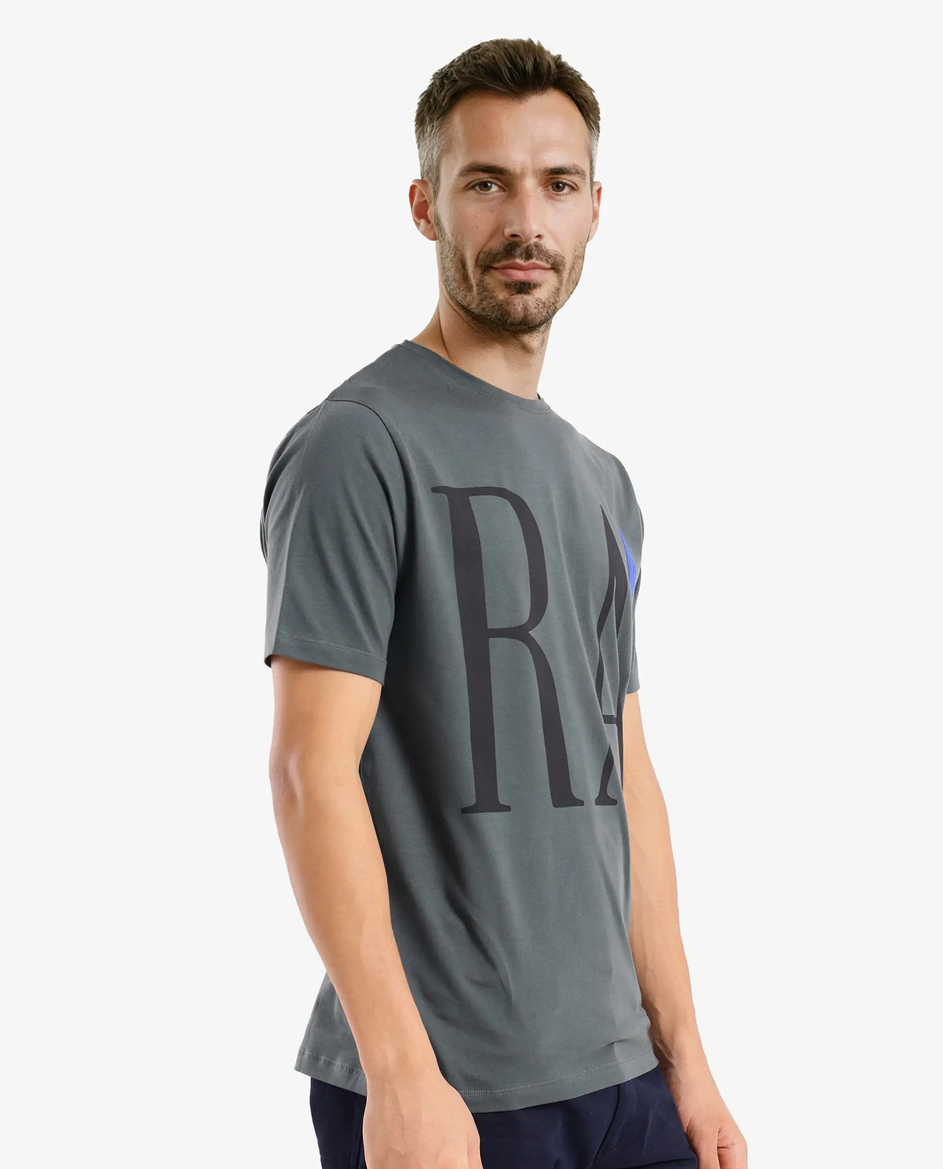 Rare Rabbit Men's Olivo Dusky Olive Cotton Graphic Print Regular Fit Half Sleeve Crew Neck T-Shirt - Image 7