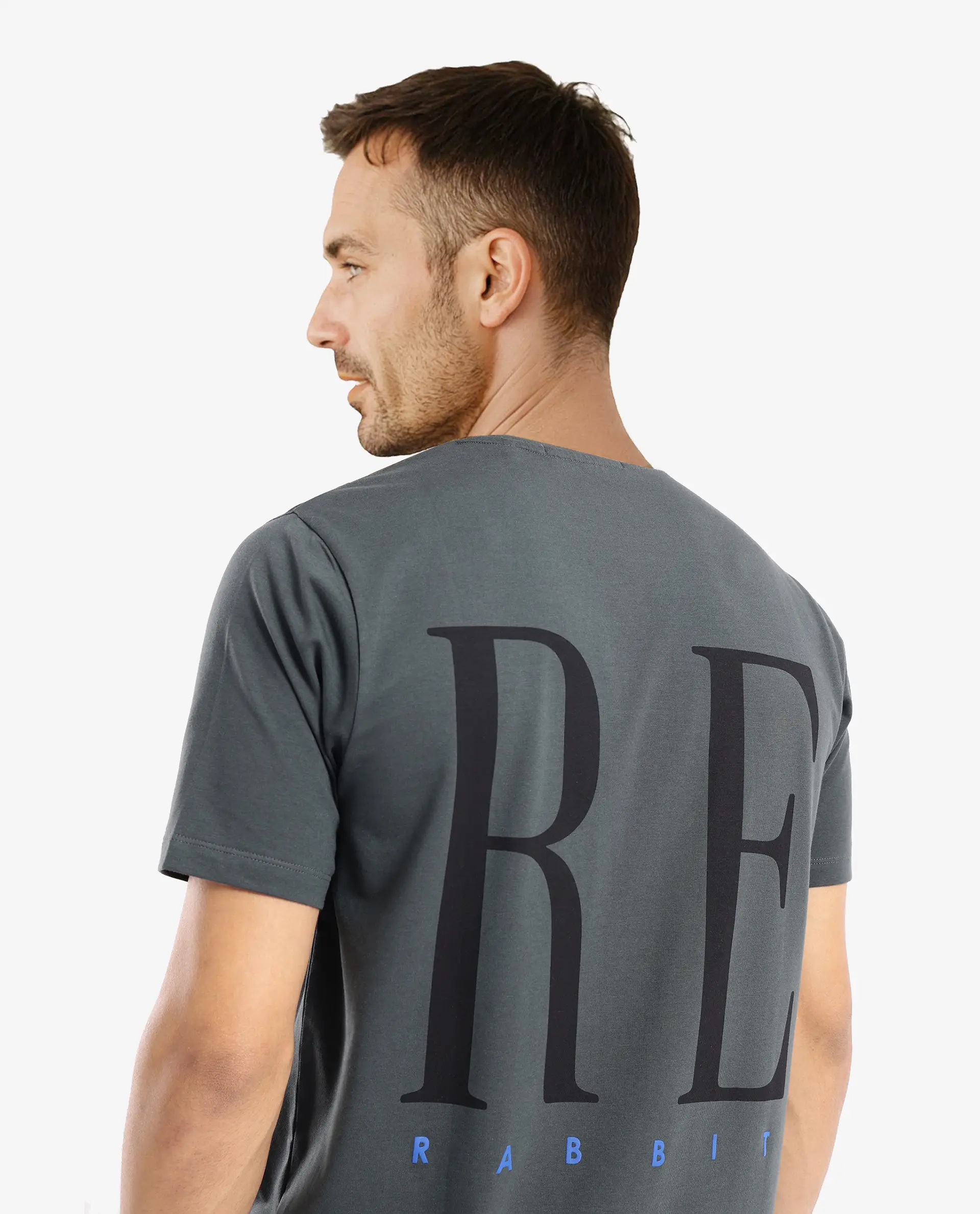 Rare Rabbit Men's Olivo Dusky Olive Cotton Graphic Print Regular Fit Half Sleeve Crew Neck T-Shirt - Image 8
