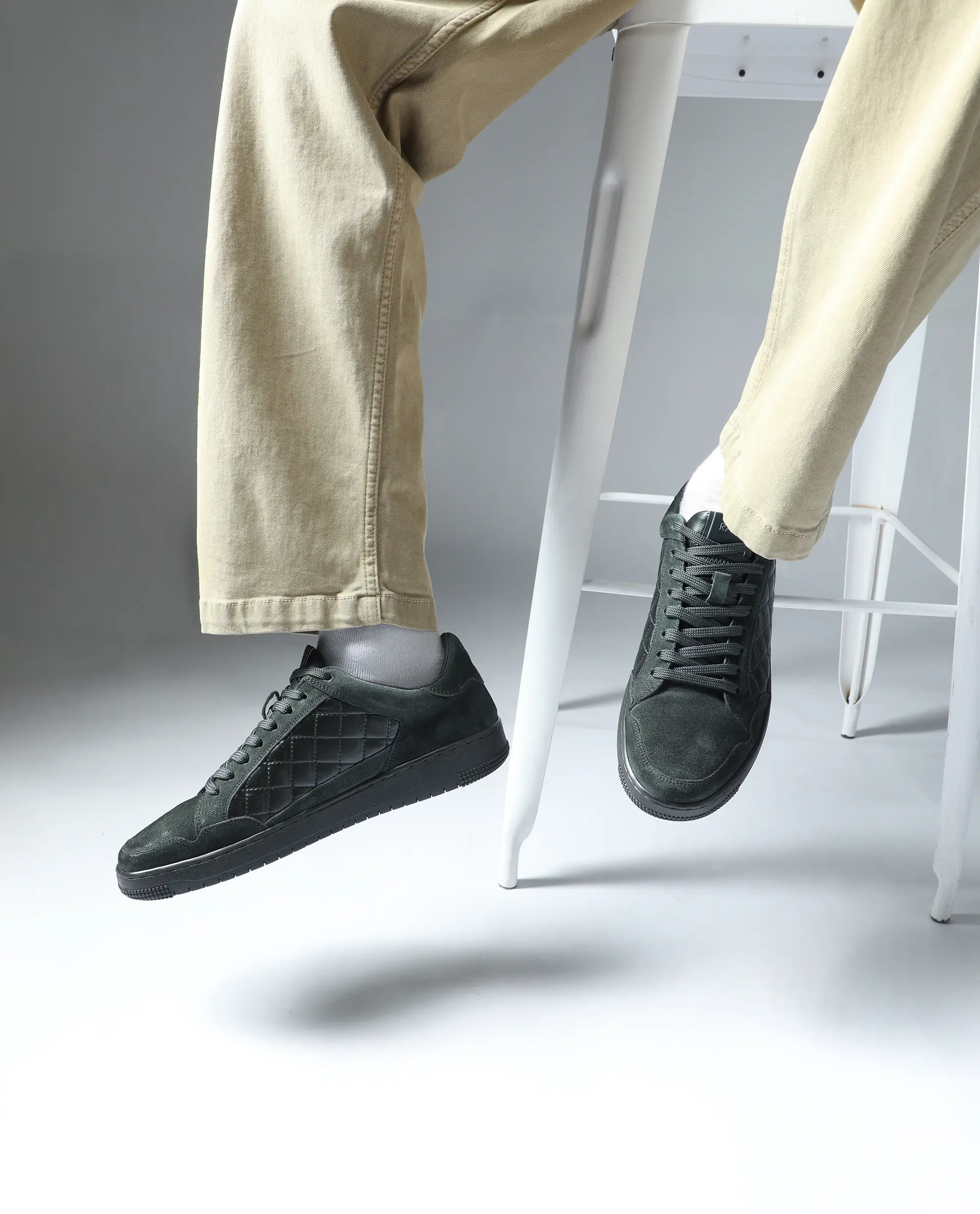 Rare Rabbit Men's Omega Olive Suede Lace-Up Closure Sneaker - Image 2