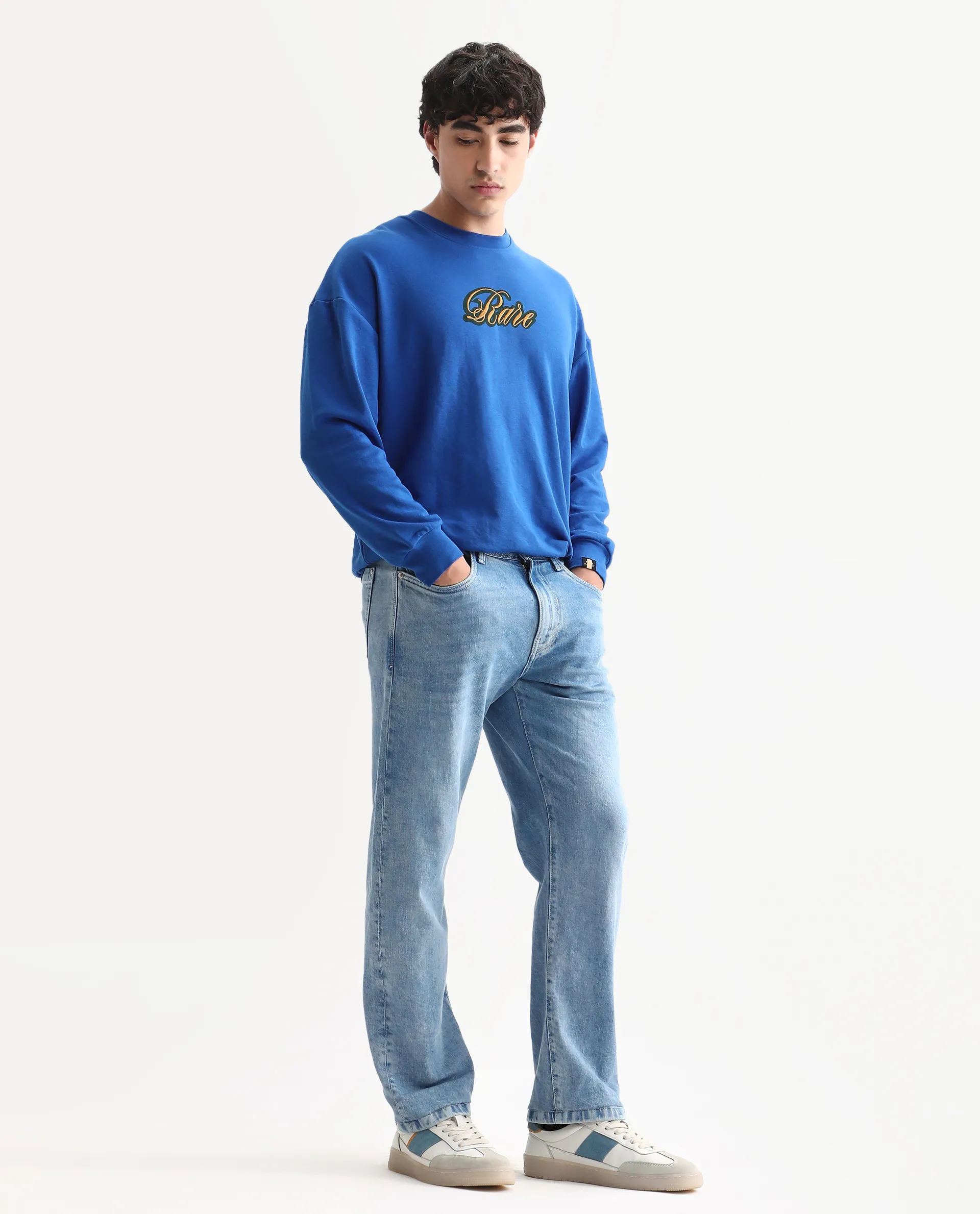 Rare Rabbit Men's Omir-R Light Blue Cotton Blend Fabric Button Closure Morris Regular Fit Plain Jeans - Image 5