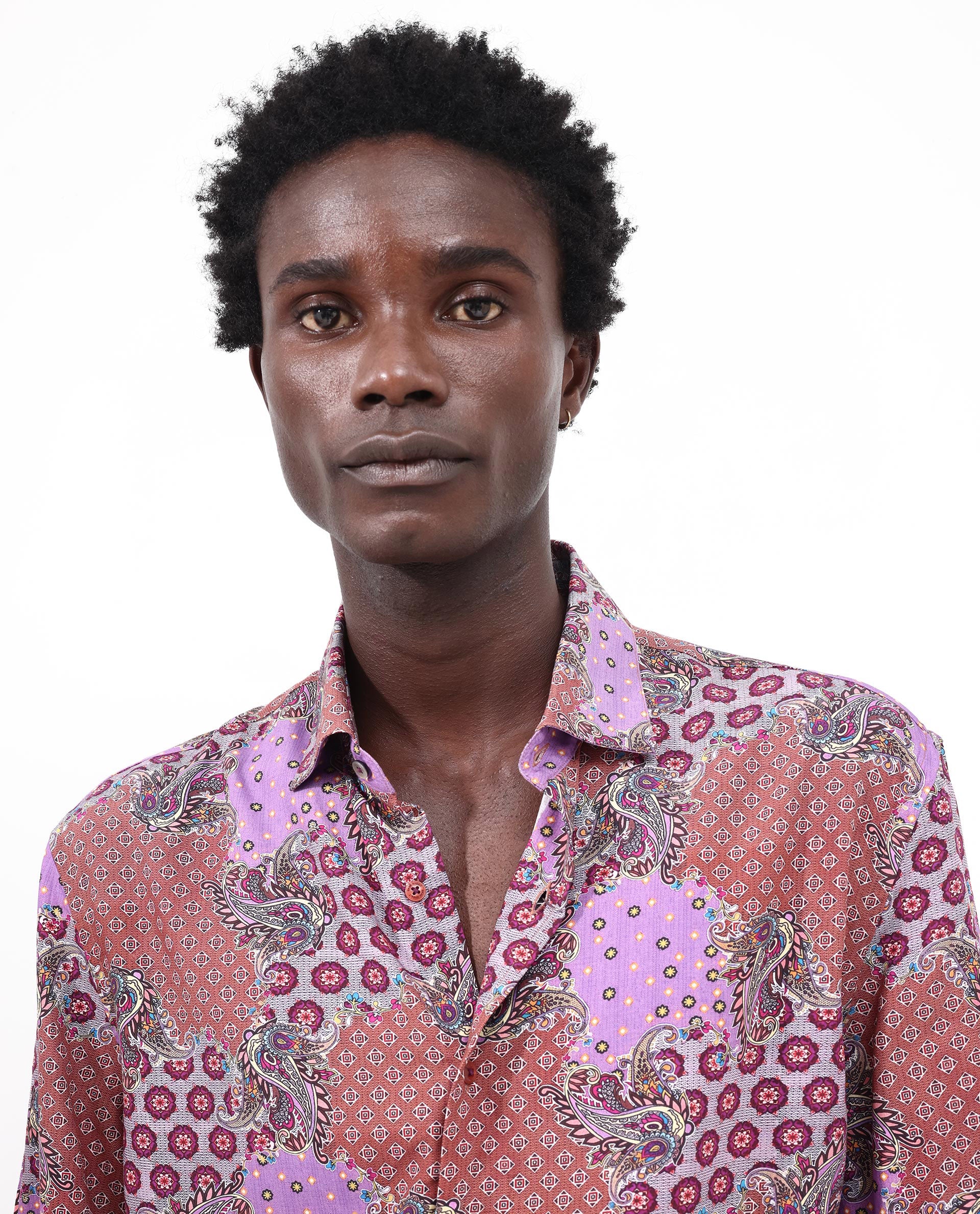Rare Rabbit Men's Onslo Ss Brown Viscose Tropical Print Boxy Fit Half Sleeve Collared Shirt - Image 4