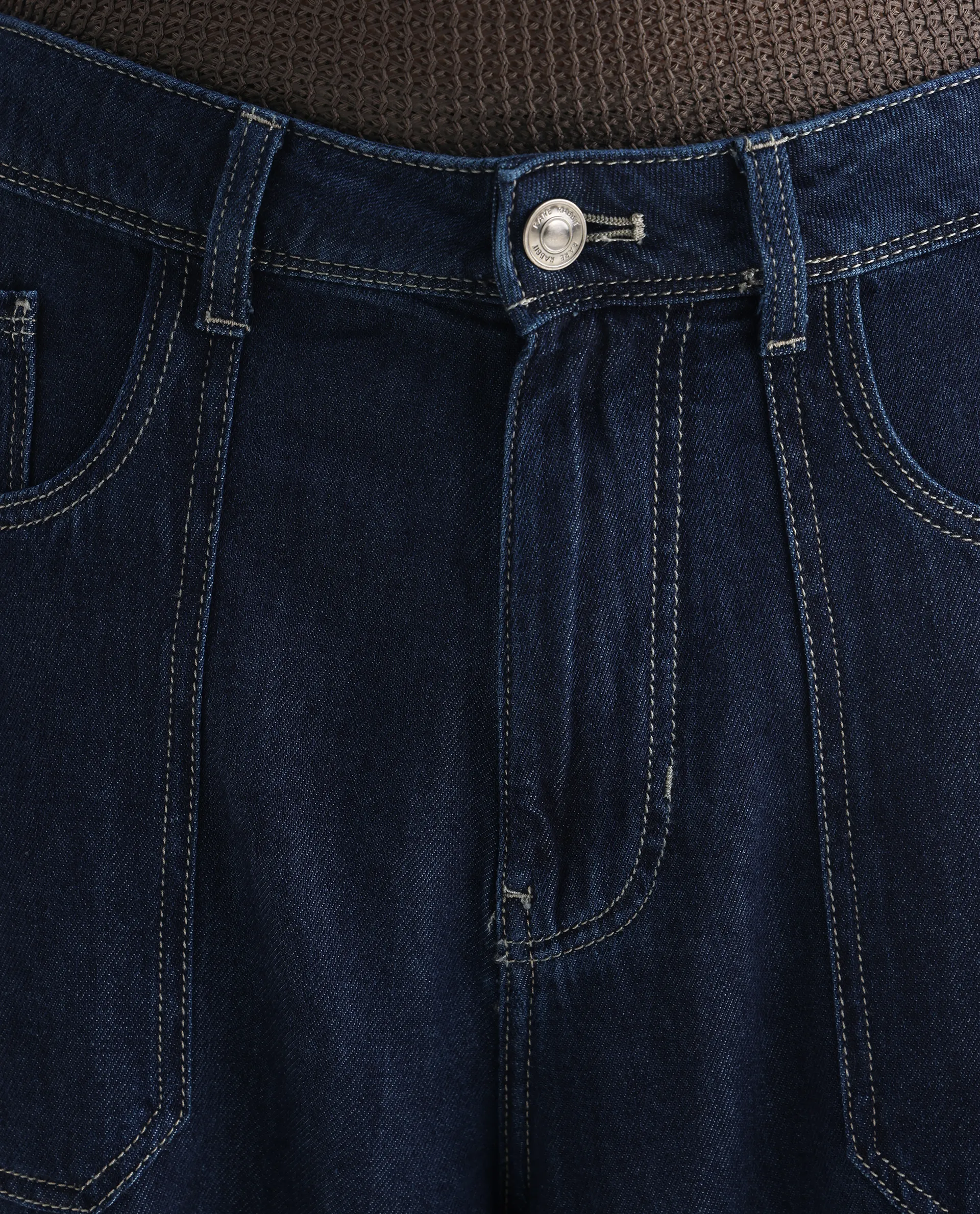 Rare Rabbit Men's Onyx Dark Blue Cotton Blend Plain Baggy Fit Jeans - Image 4