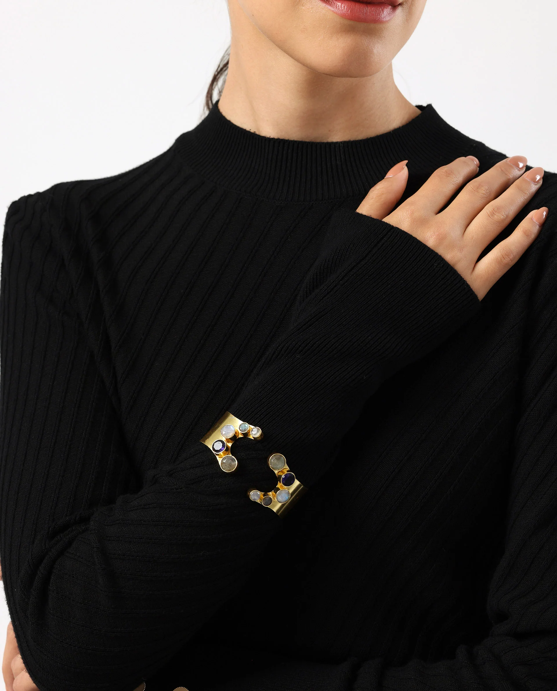 Rareism Women Open Ends Gold Bracelet - Image 2
