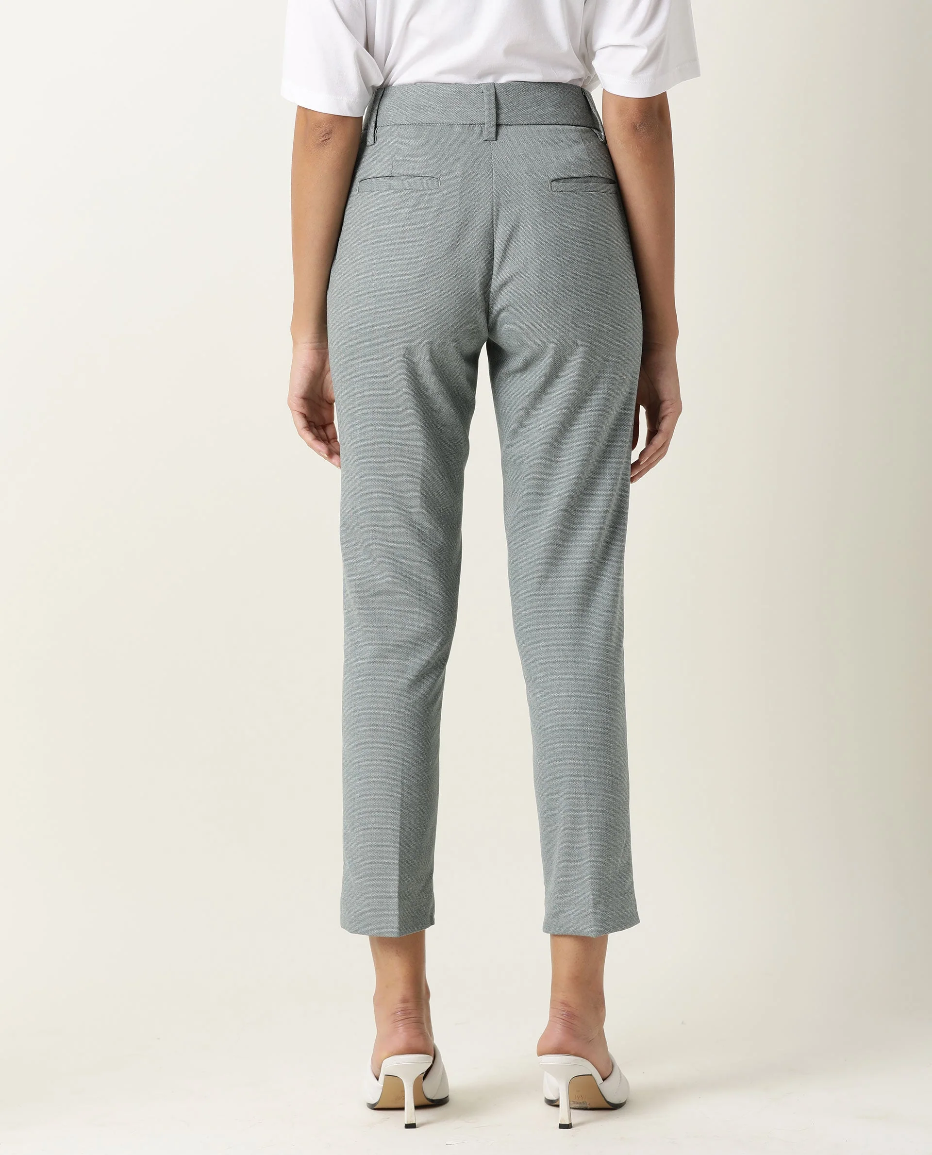 Rareism Women's Ophilia Green Cotton Solid Trouser - Image 8